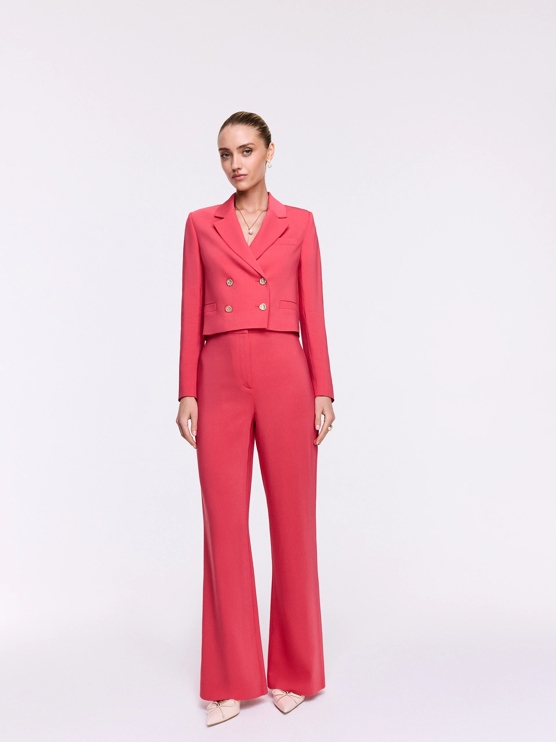Elegant coral-colored pants