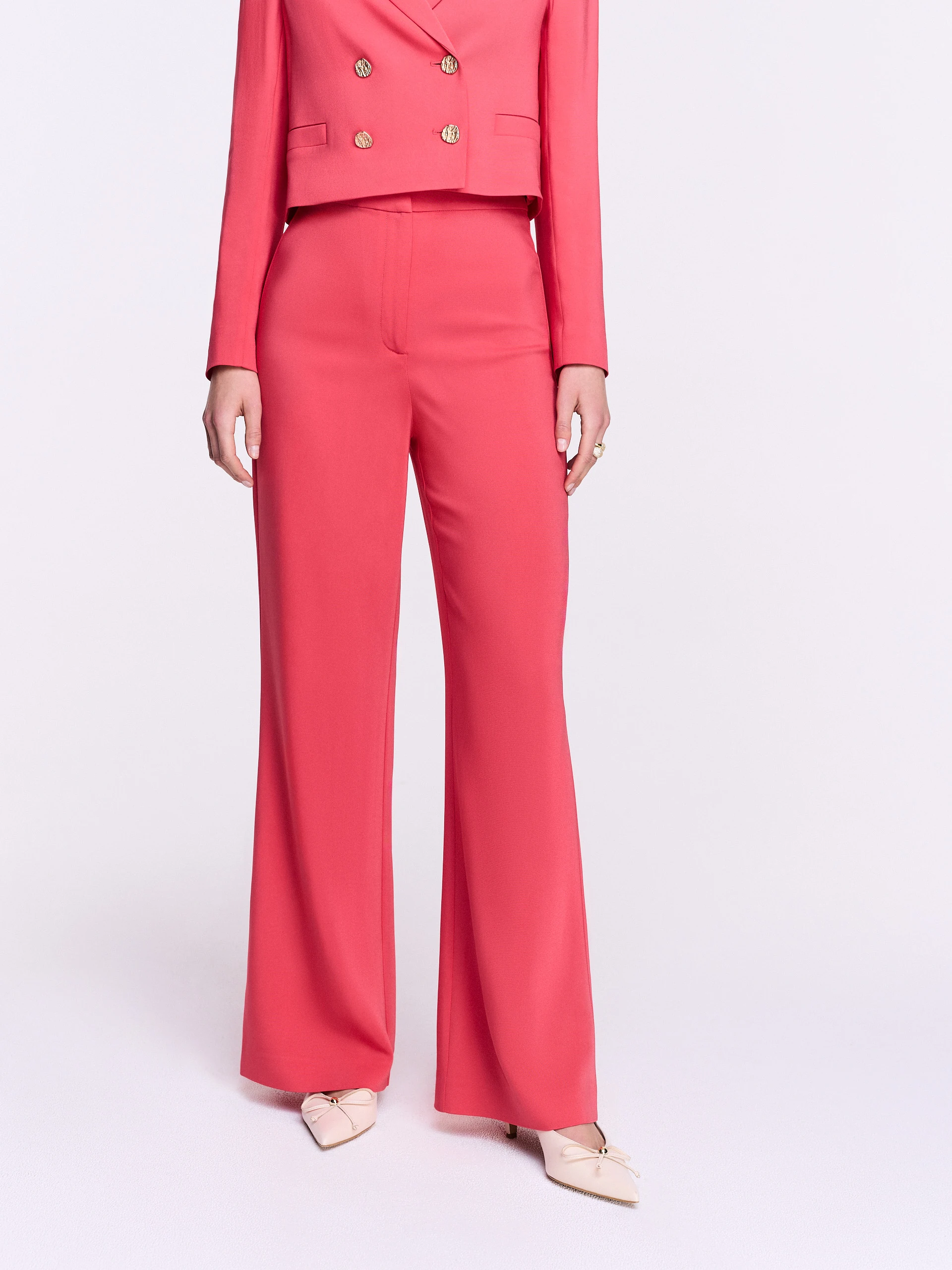 Elegant coral-colored pants