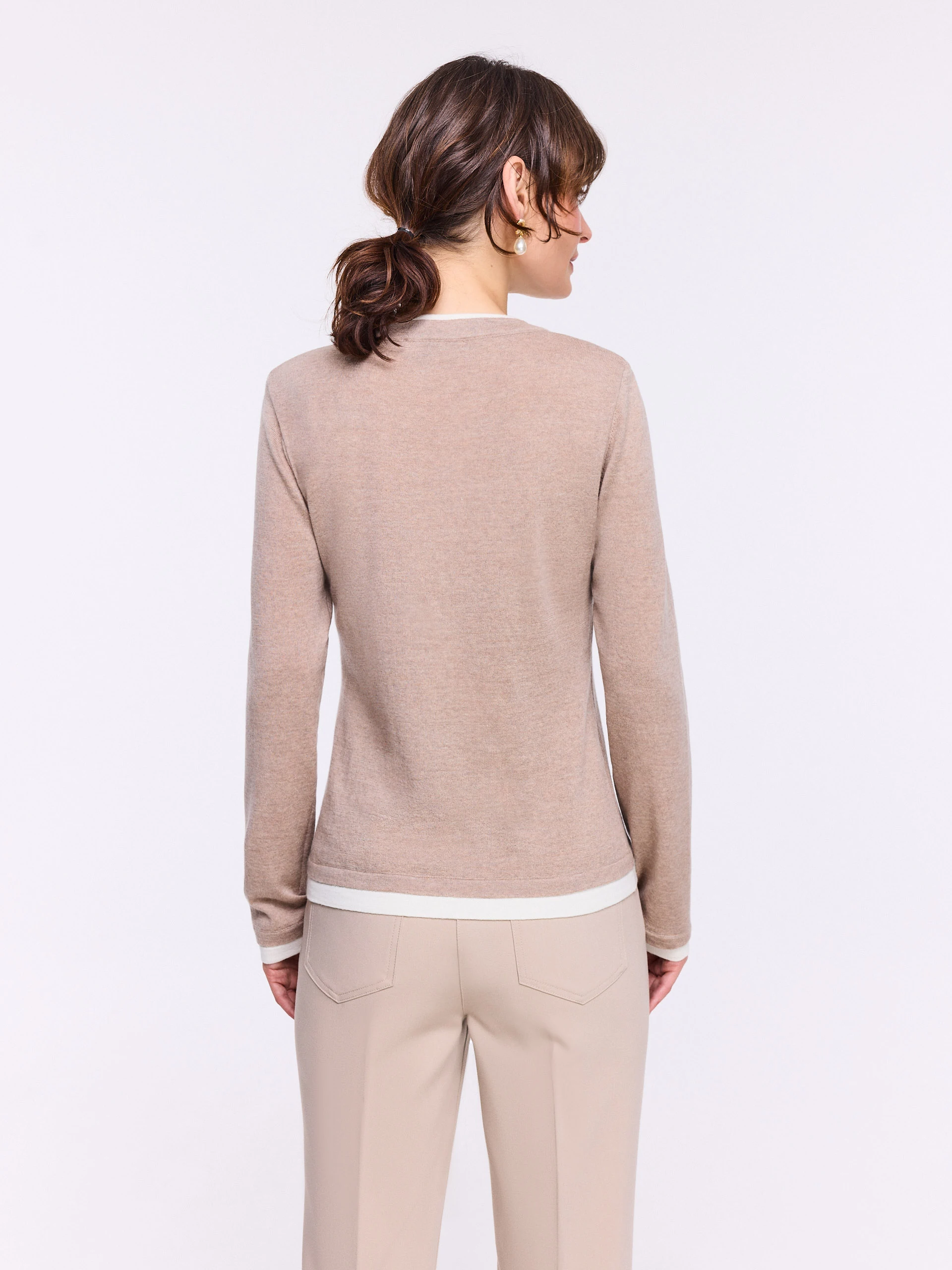Light beige wool knit sweater