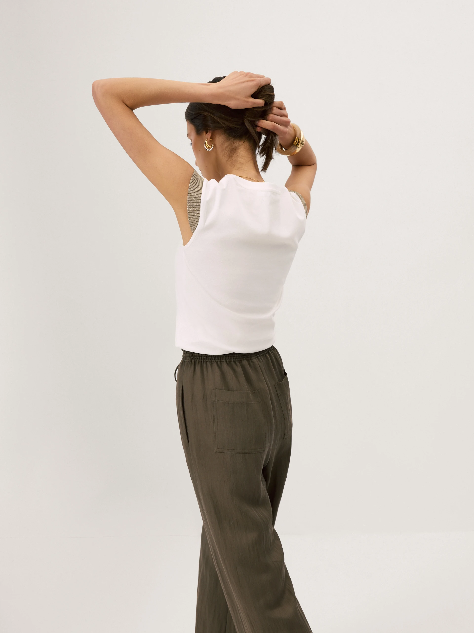 White blouse with decorative sleeves