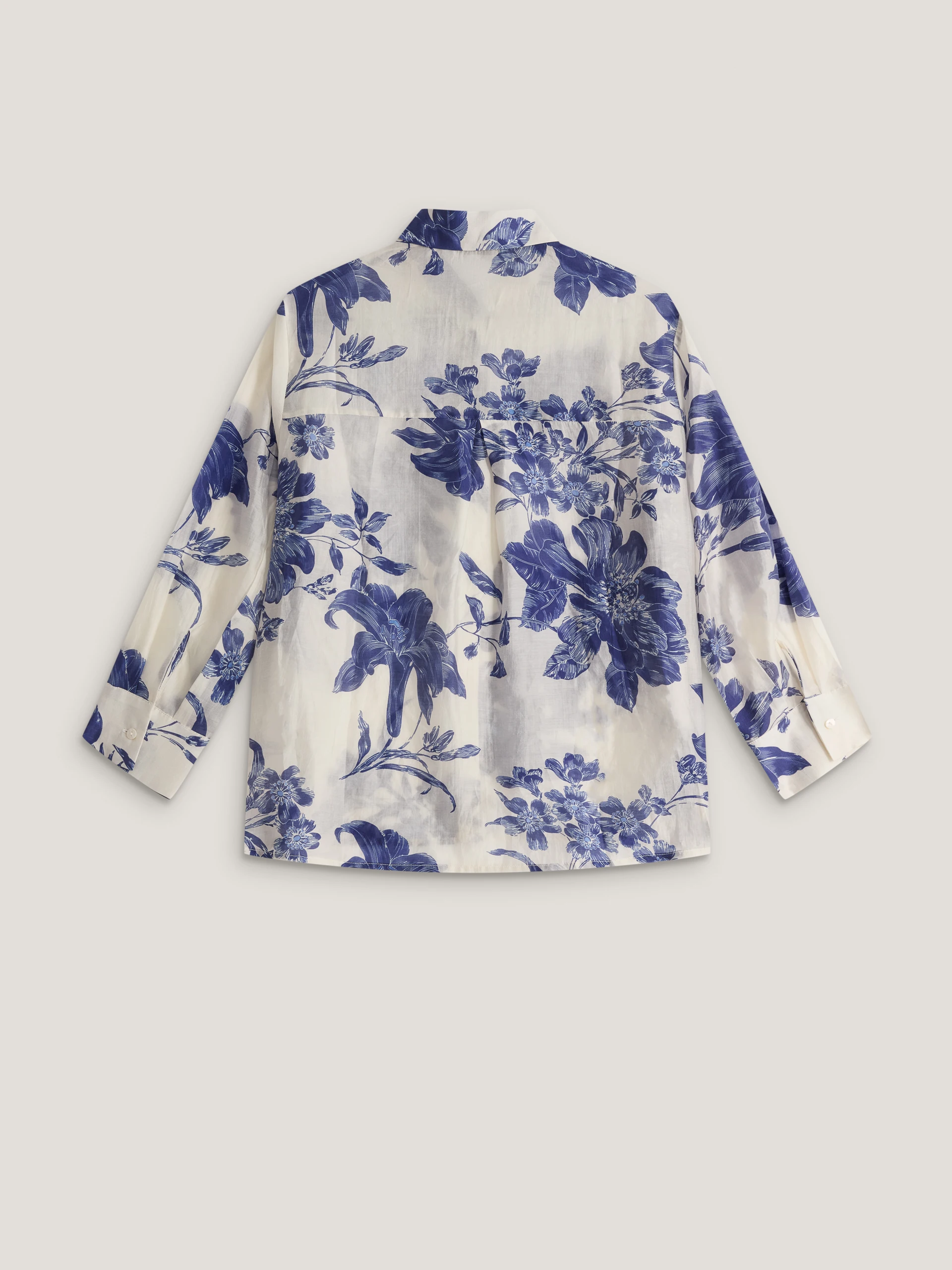 Cream floral shirt made from lyocell