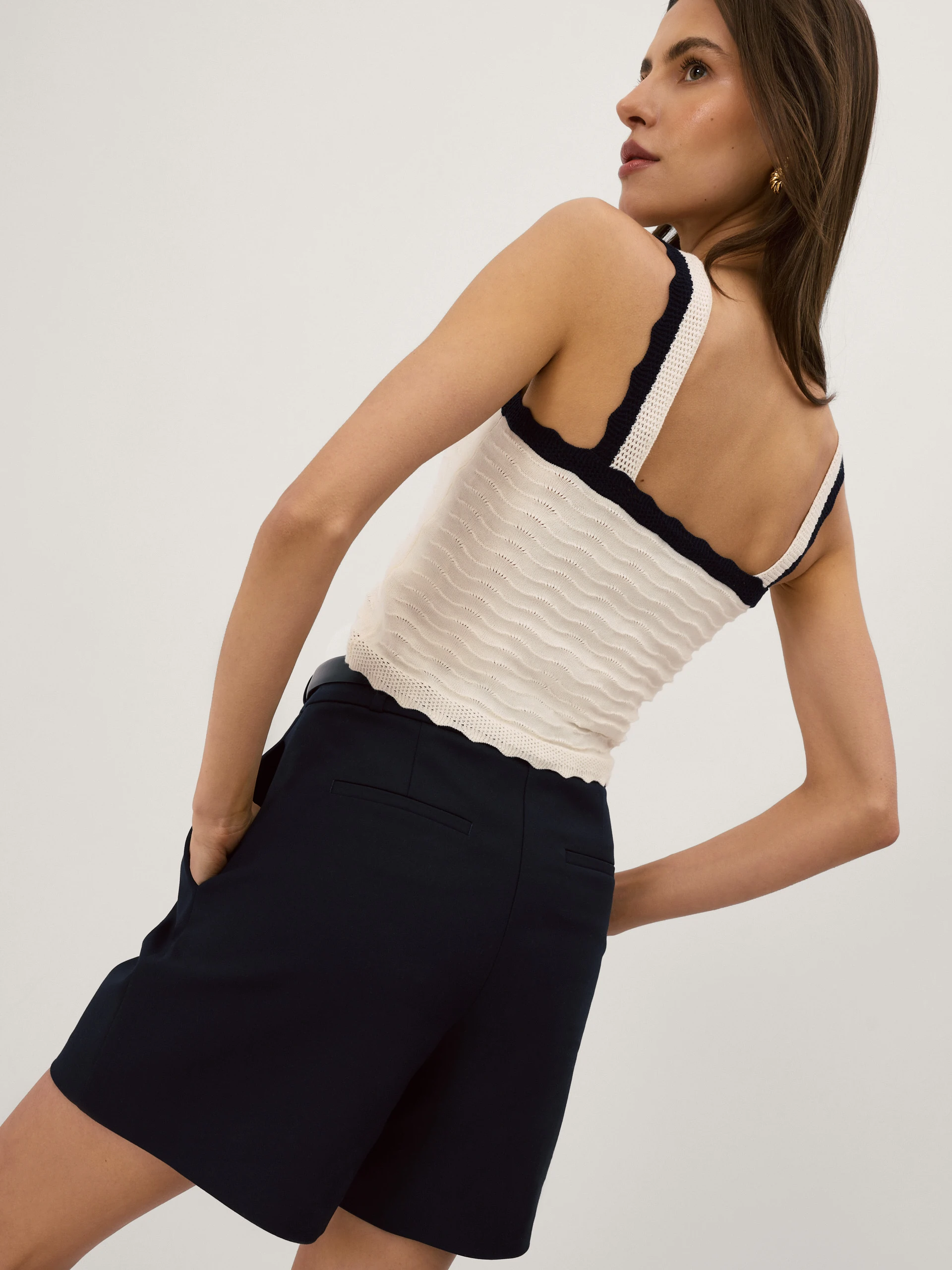 Knitted top with openwork details