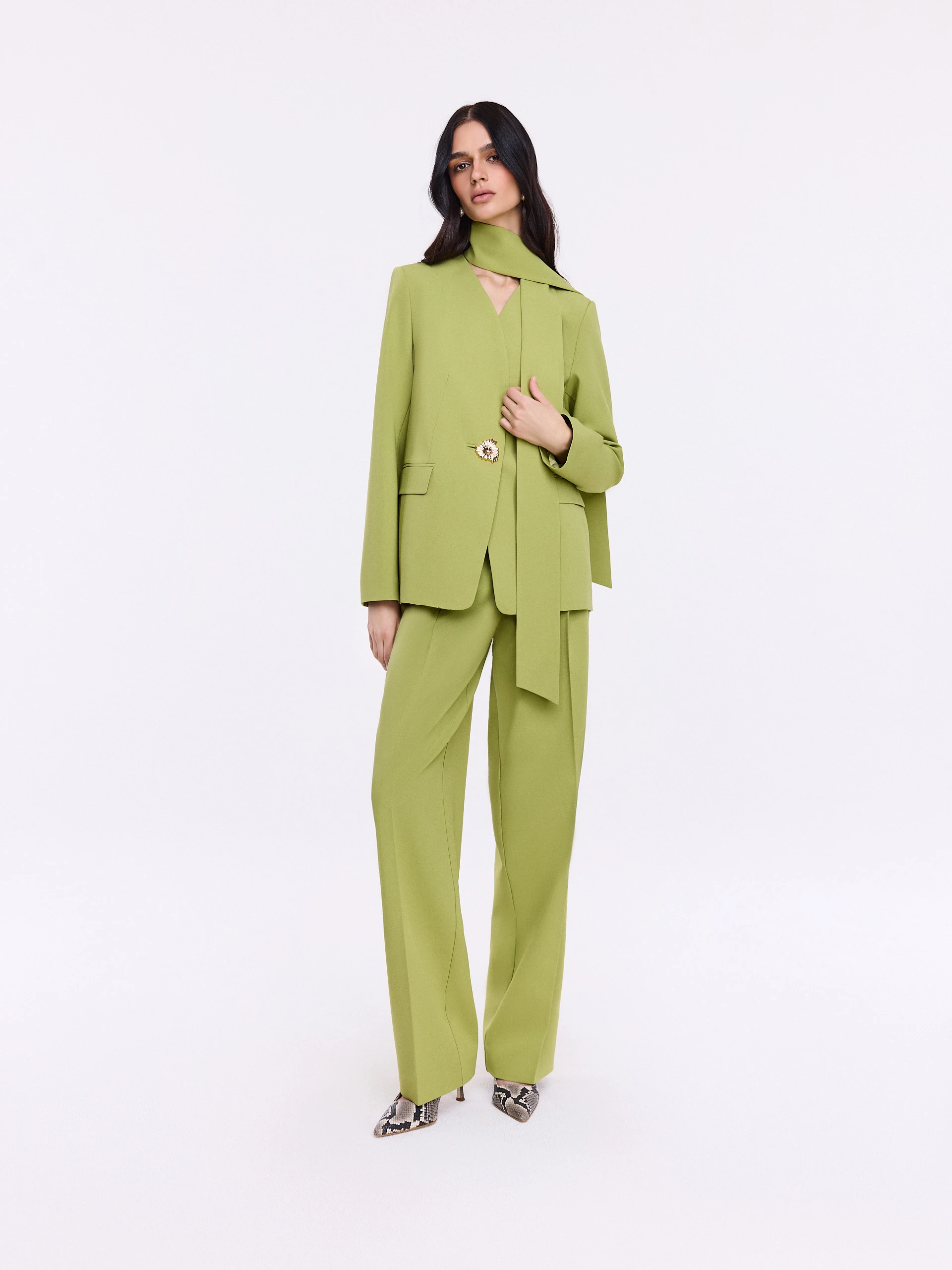 Green cigarette pants