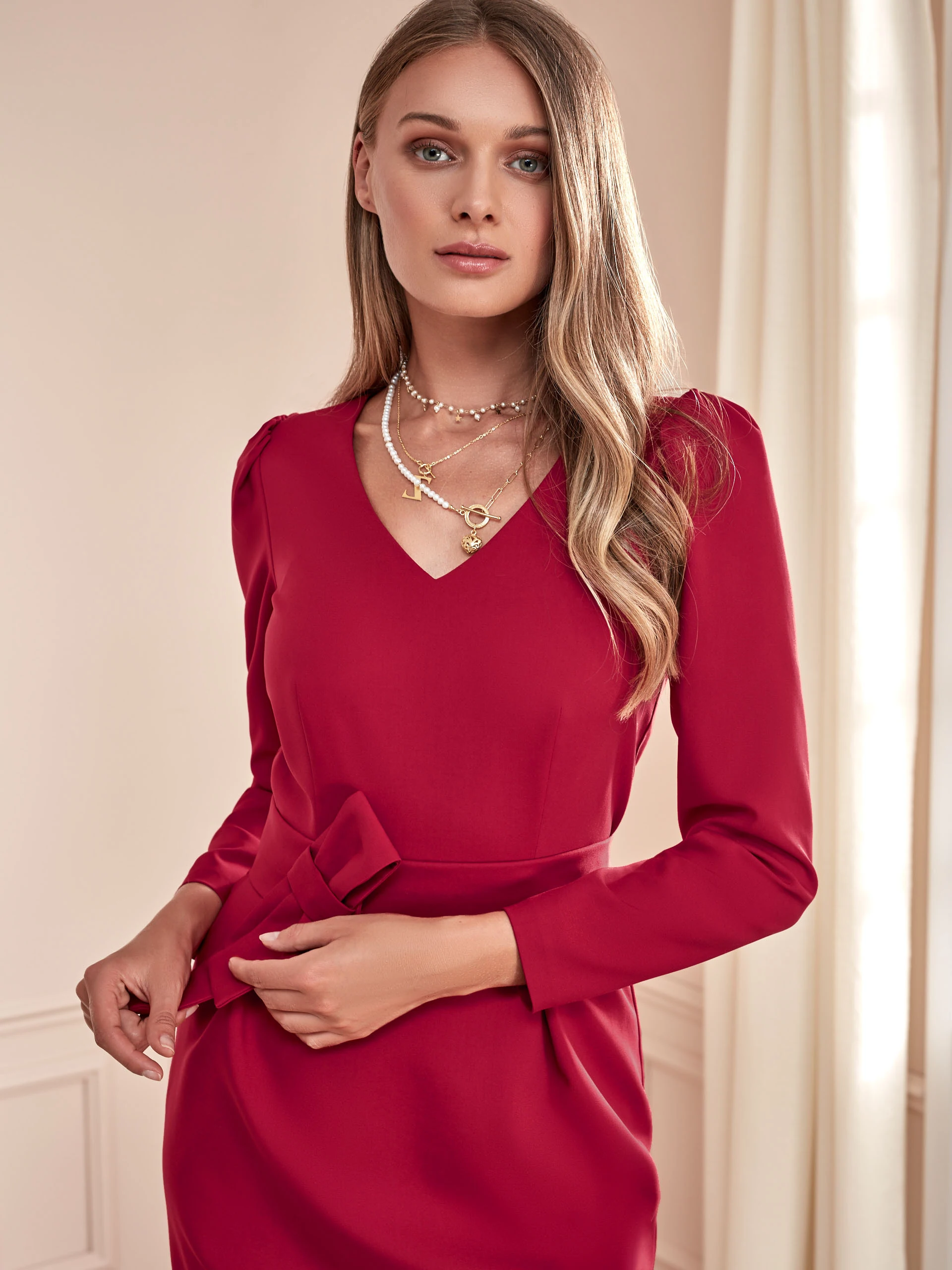 RED FITTED DRESS