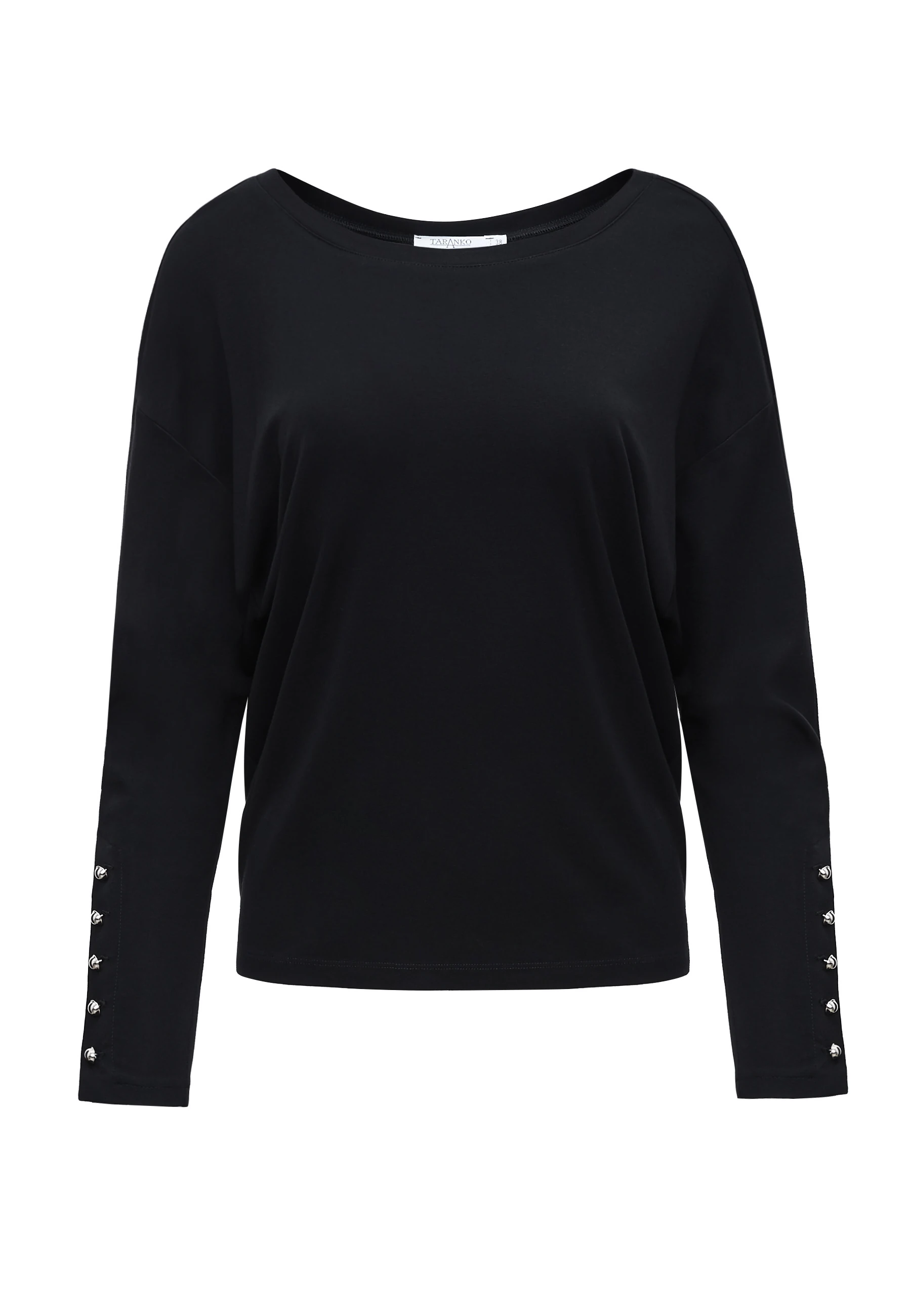BLACK BLOUSE WITH BUTTONS ON SLEEVES