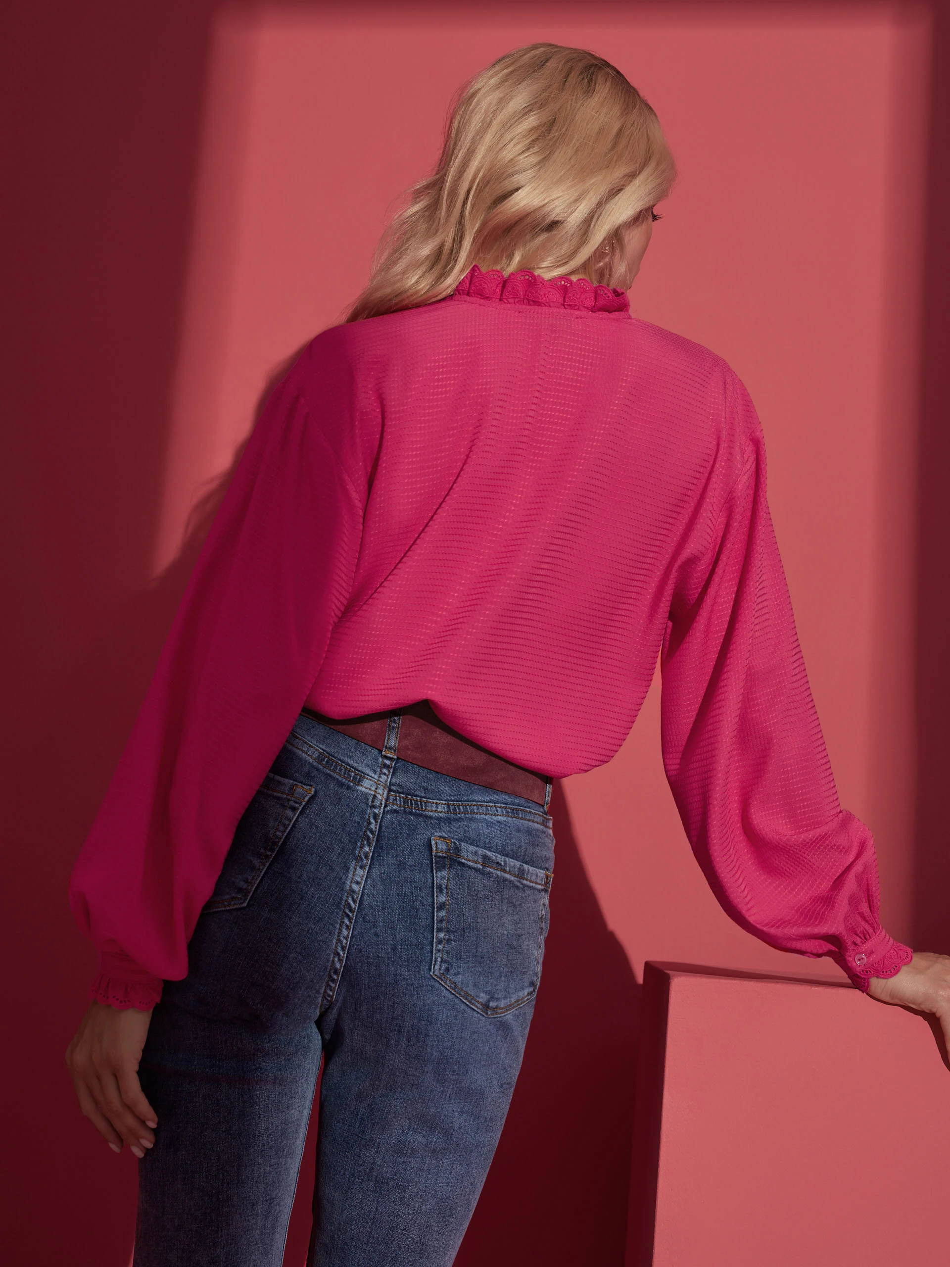 PINK BLOUSE WITH LACE