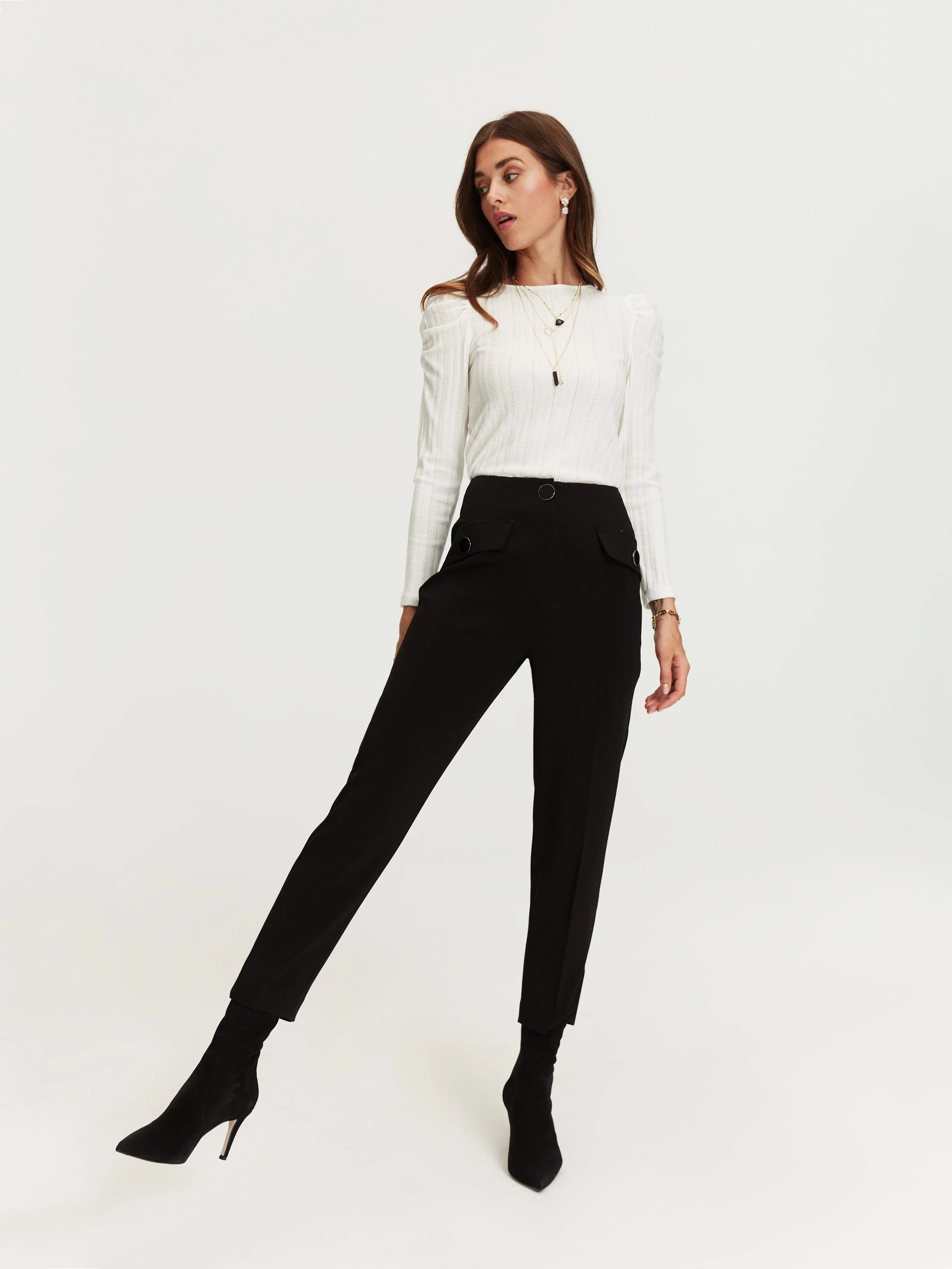 White blouse with delicate buffs