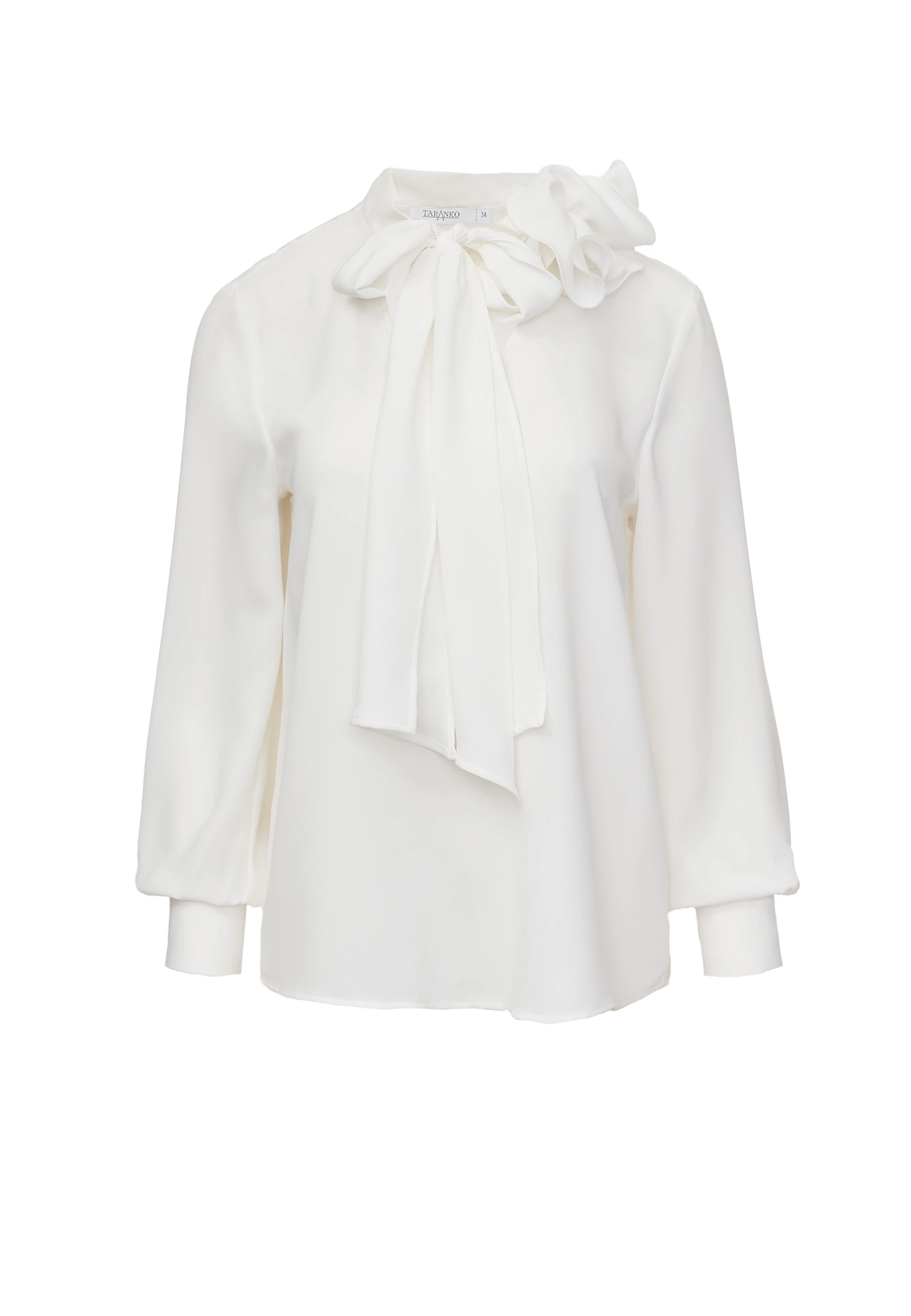 White blouse with binding at neckline