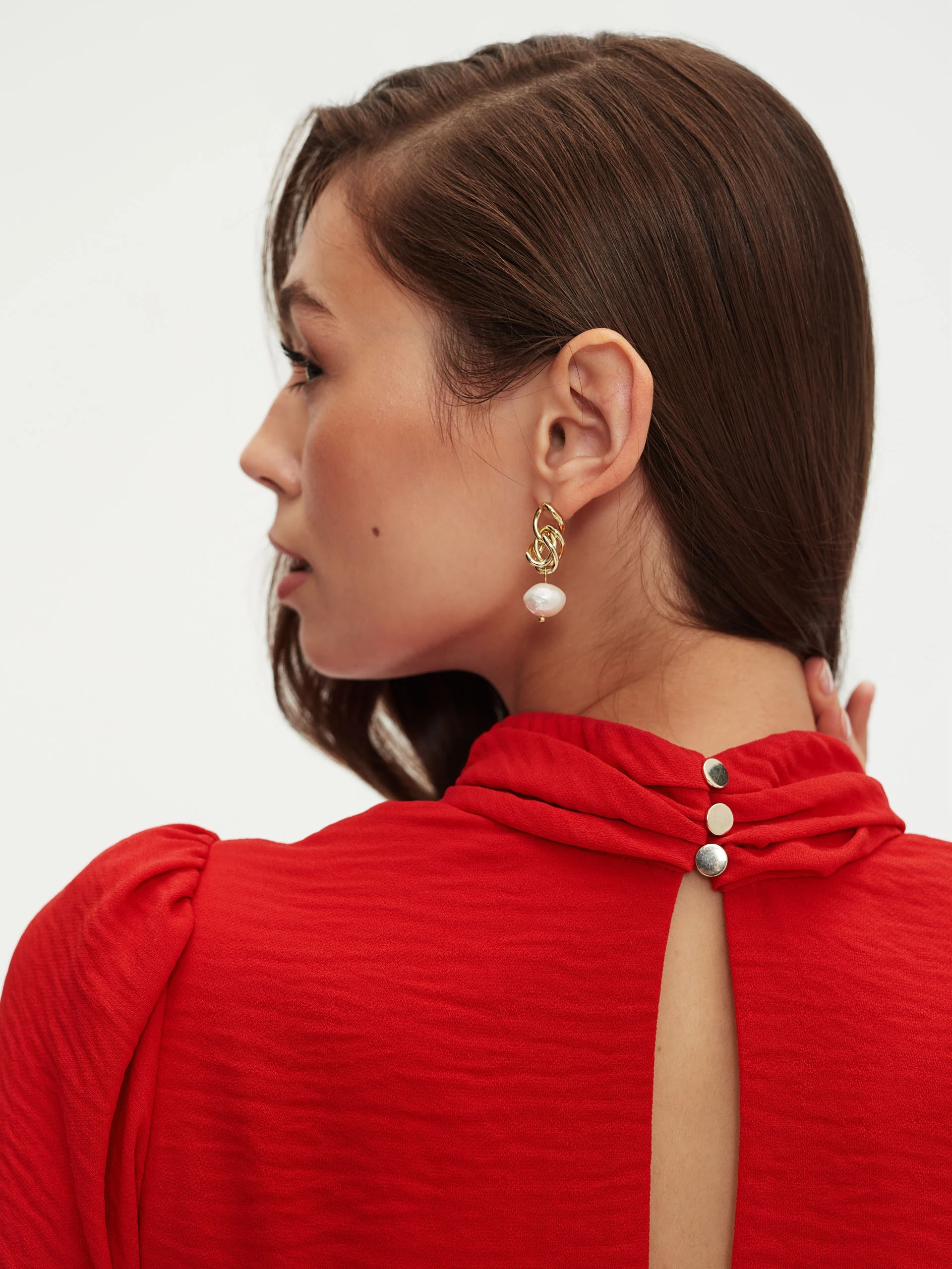 Red dress with frills