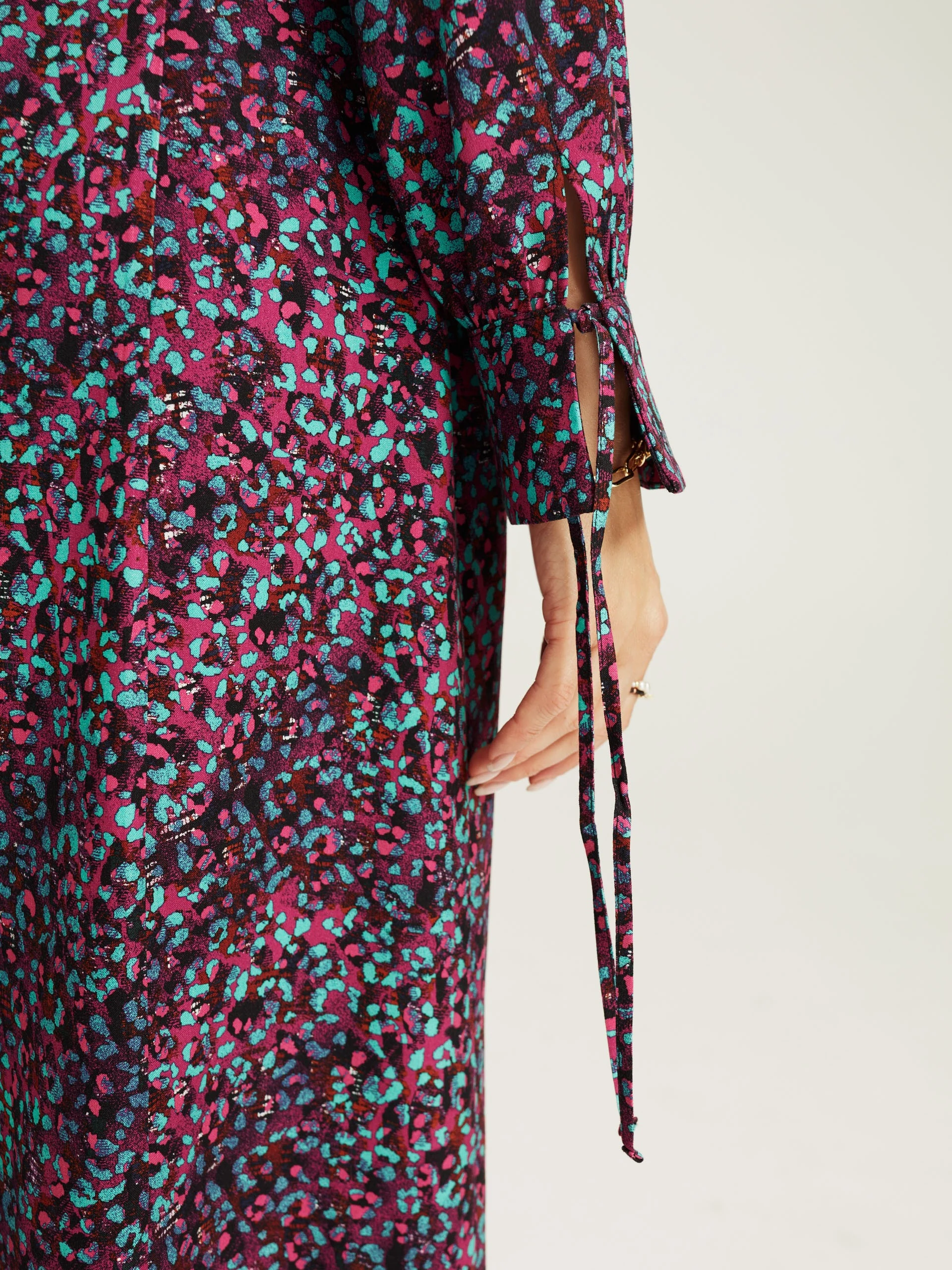 Purple dress with animal print