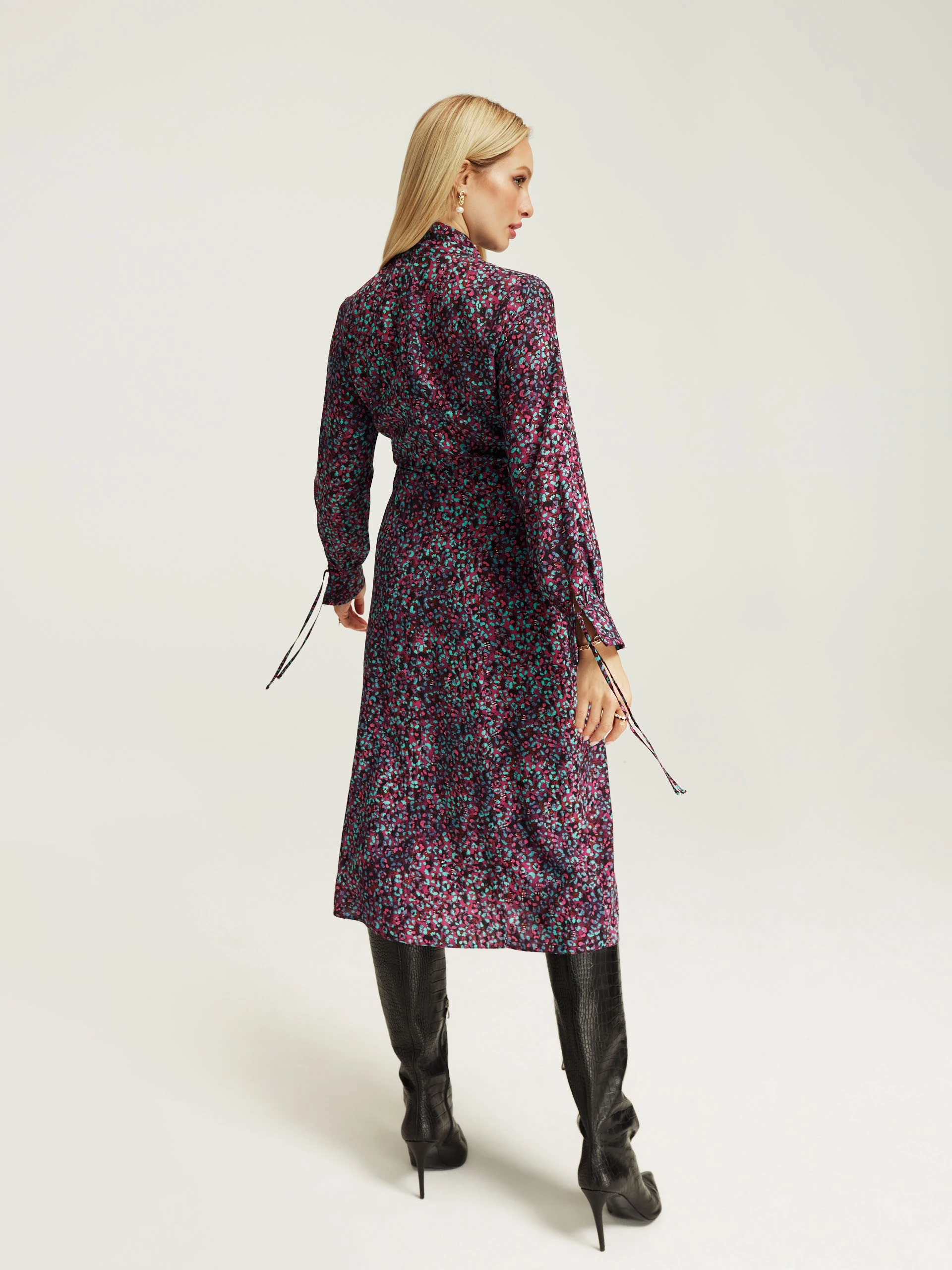 Purple dress with animal print