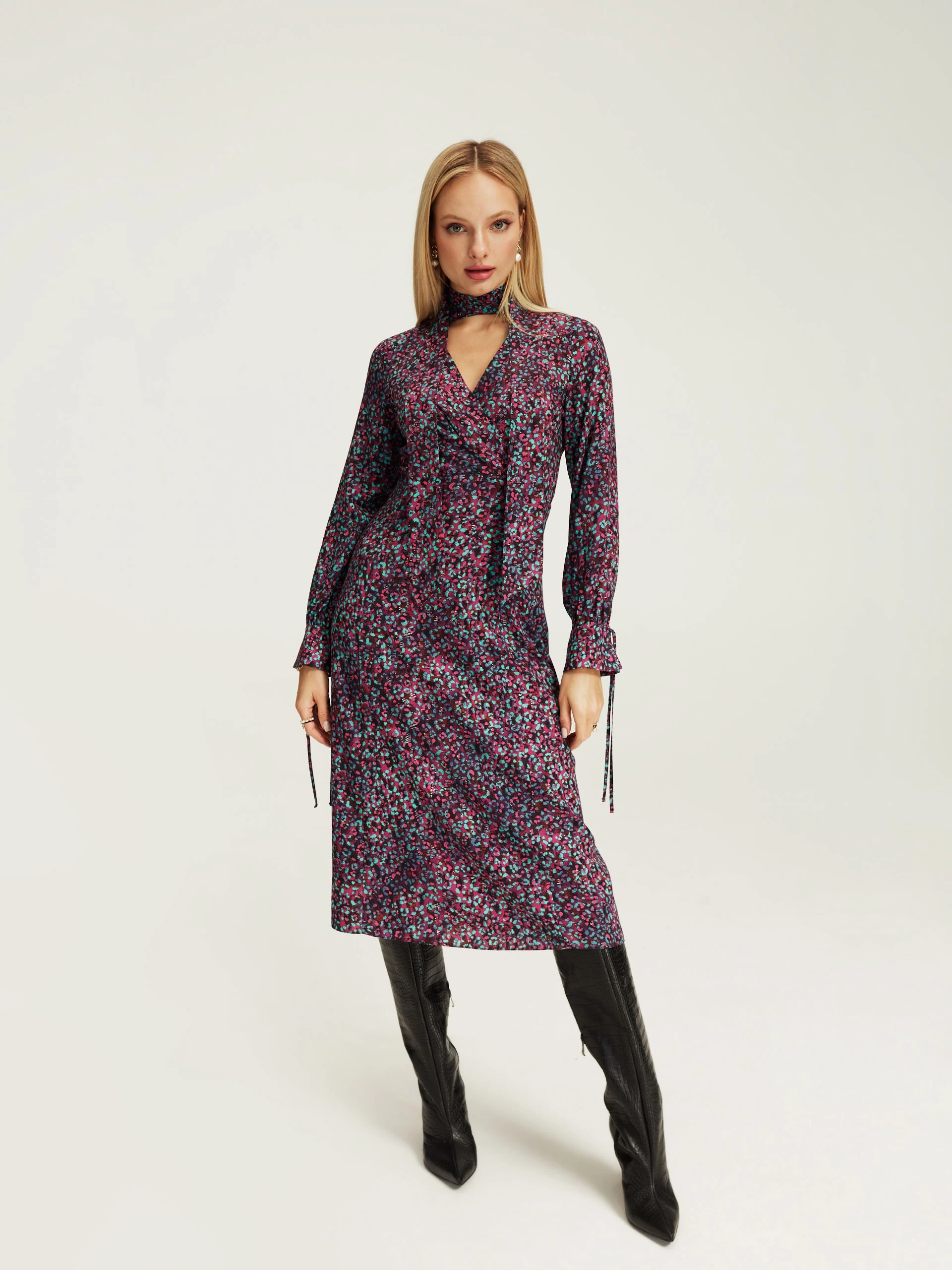 Purple dress with animal print