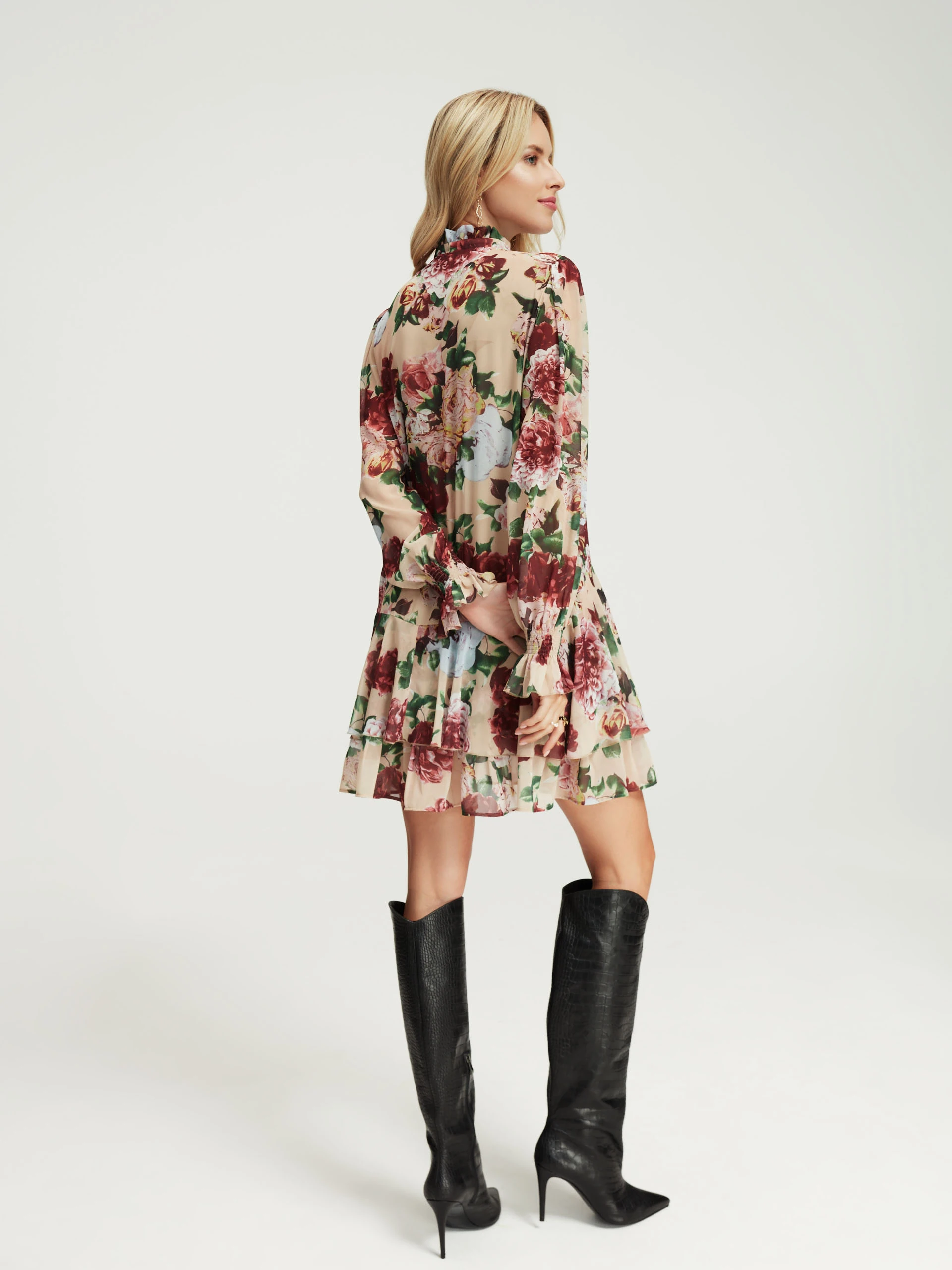 Cream floral dress
