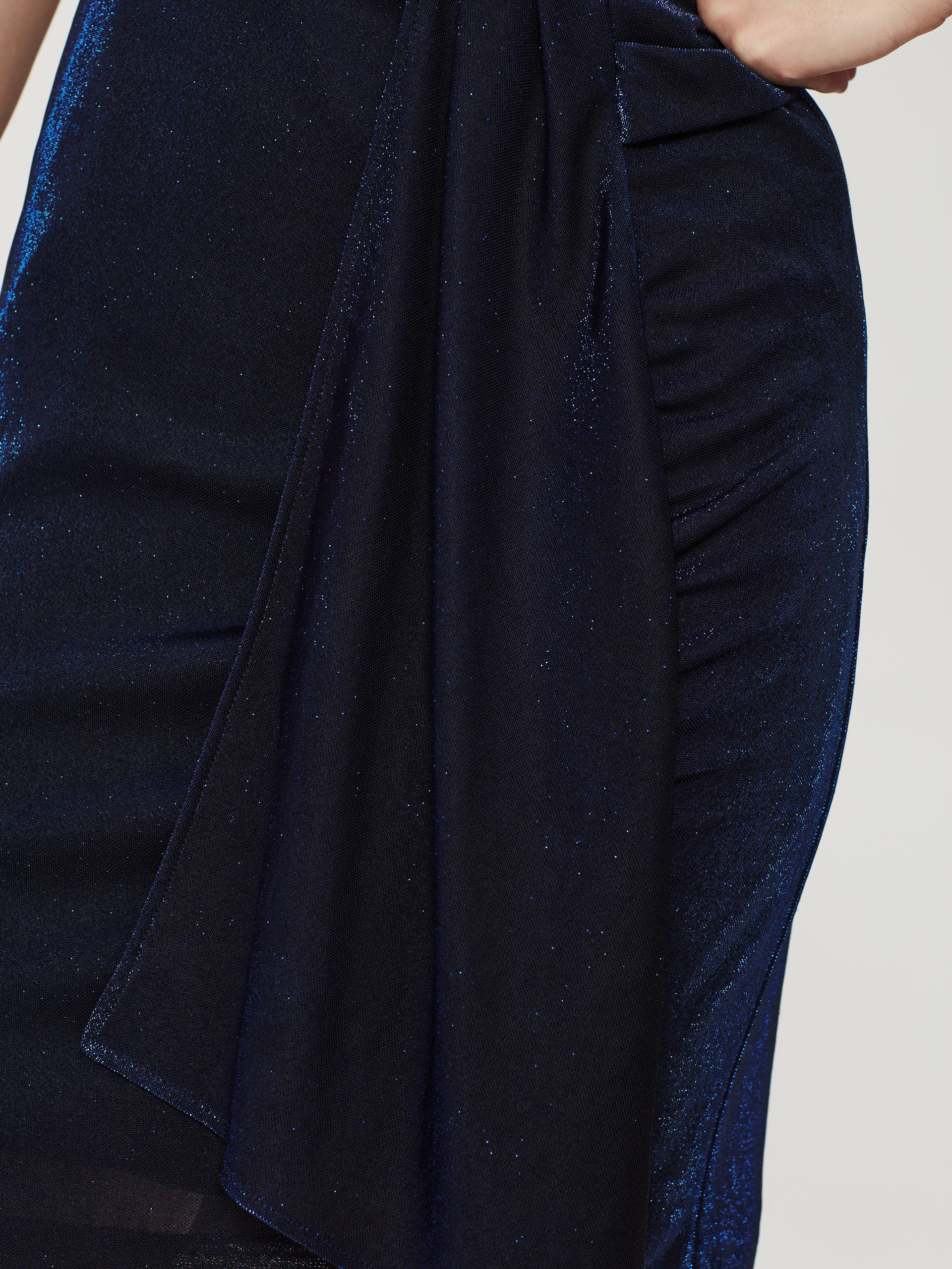 Navy blue shimmering fabric dress