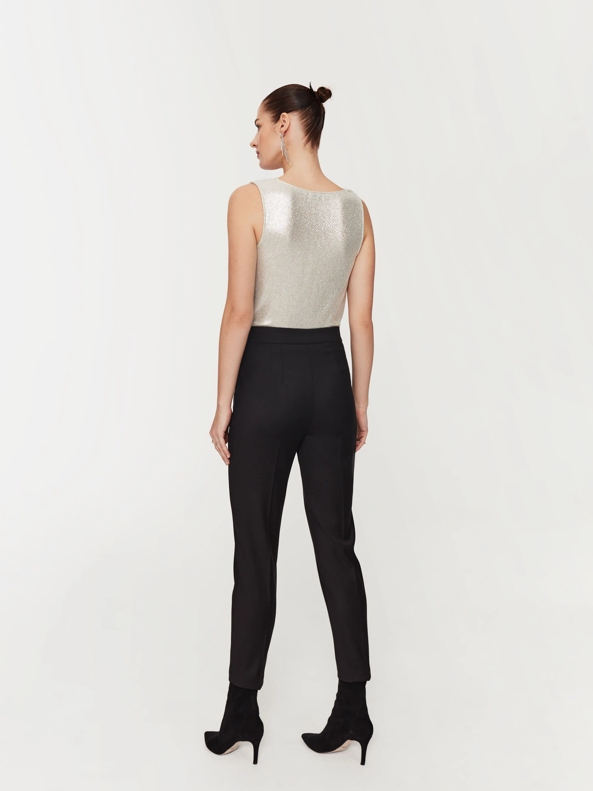 High-waisted cigarette pants