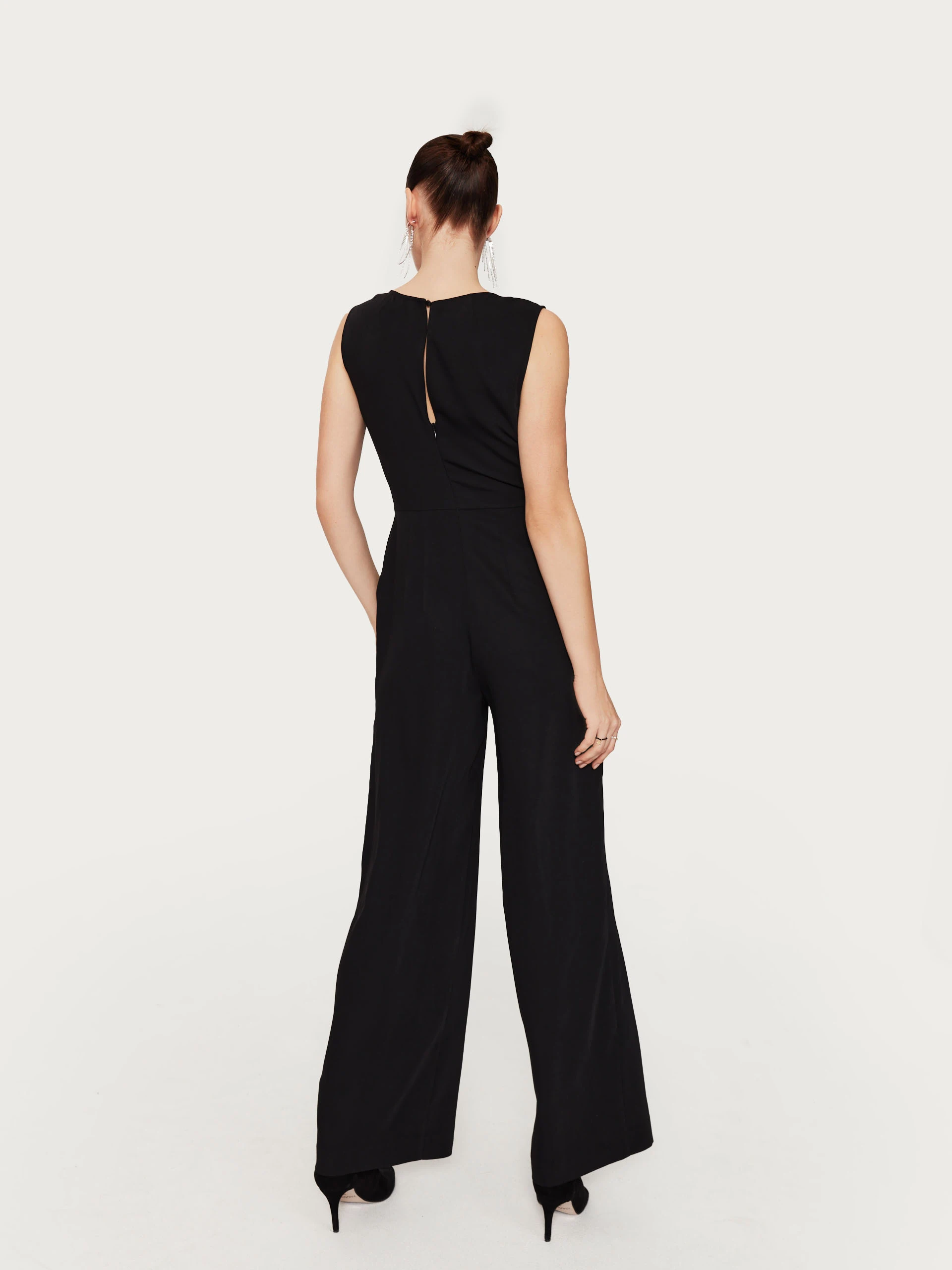 Black sleeveless jumpsuit