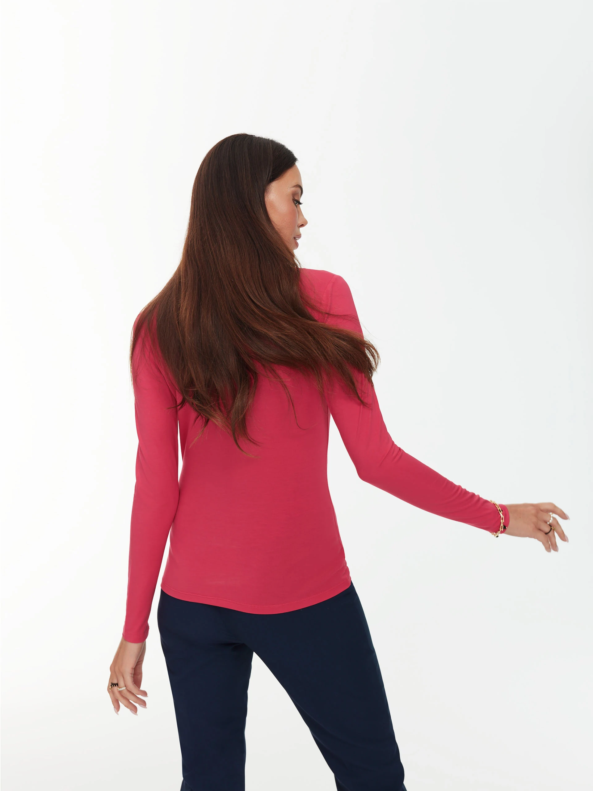 Navy high-waist pants