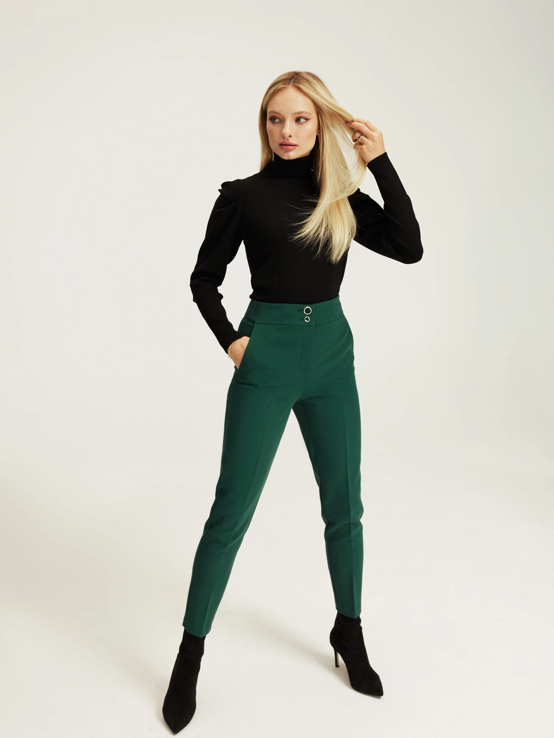 Dark green trousers