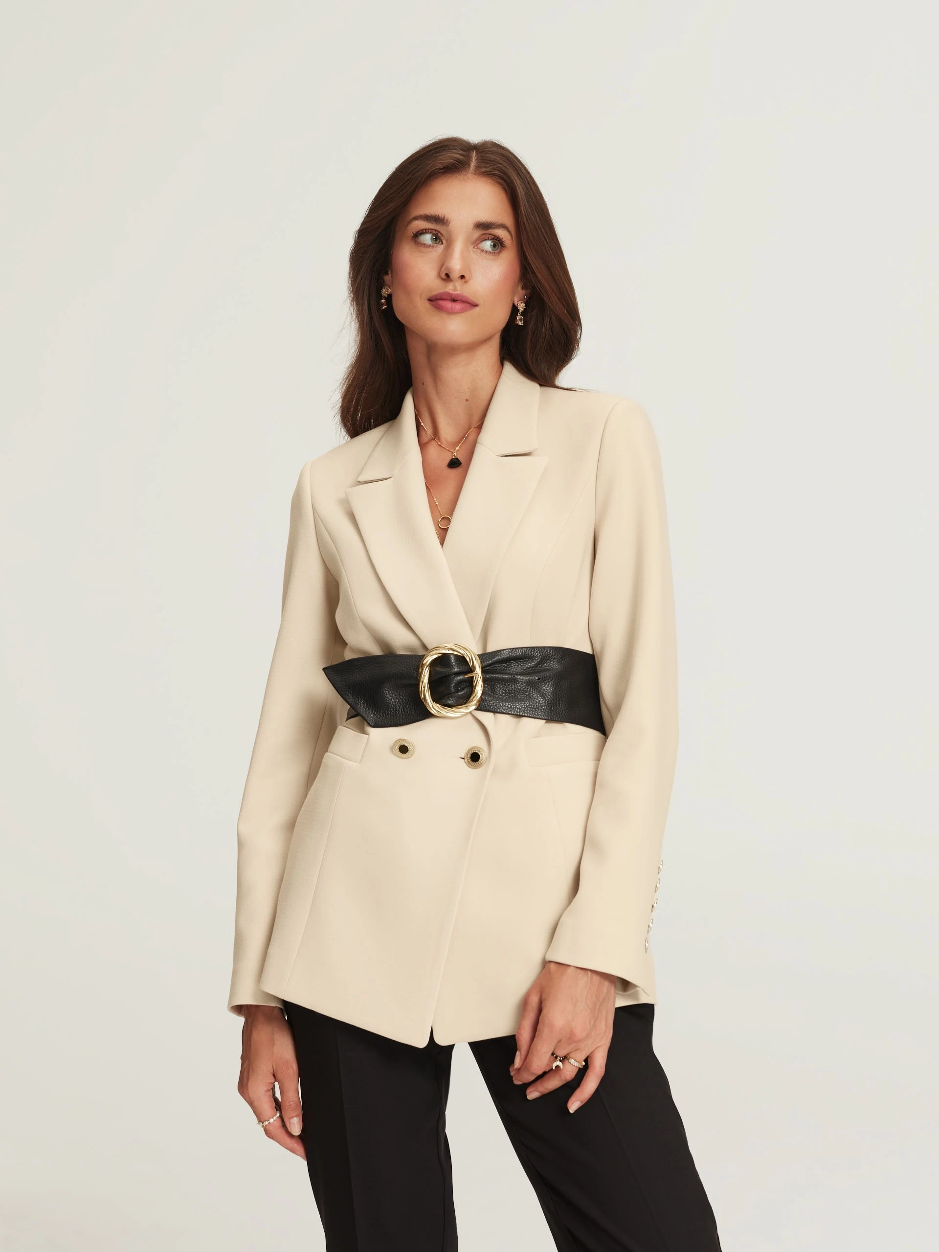 Blazer with decorative buttons