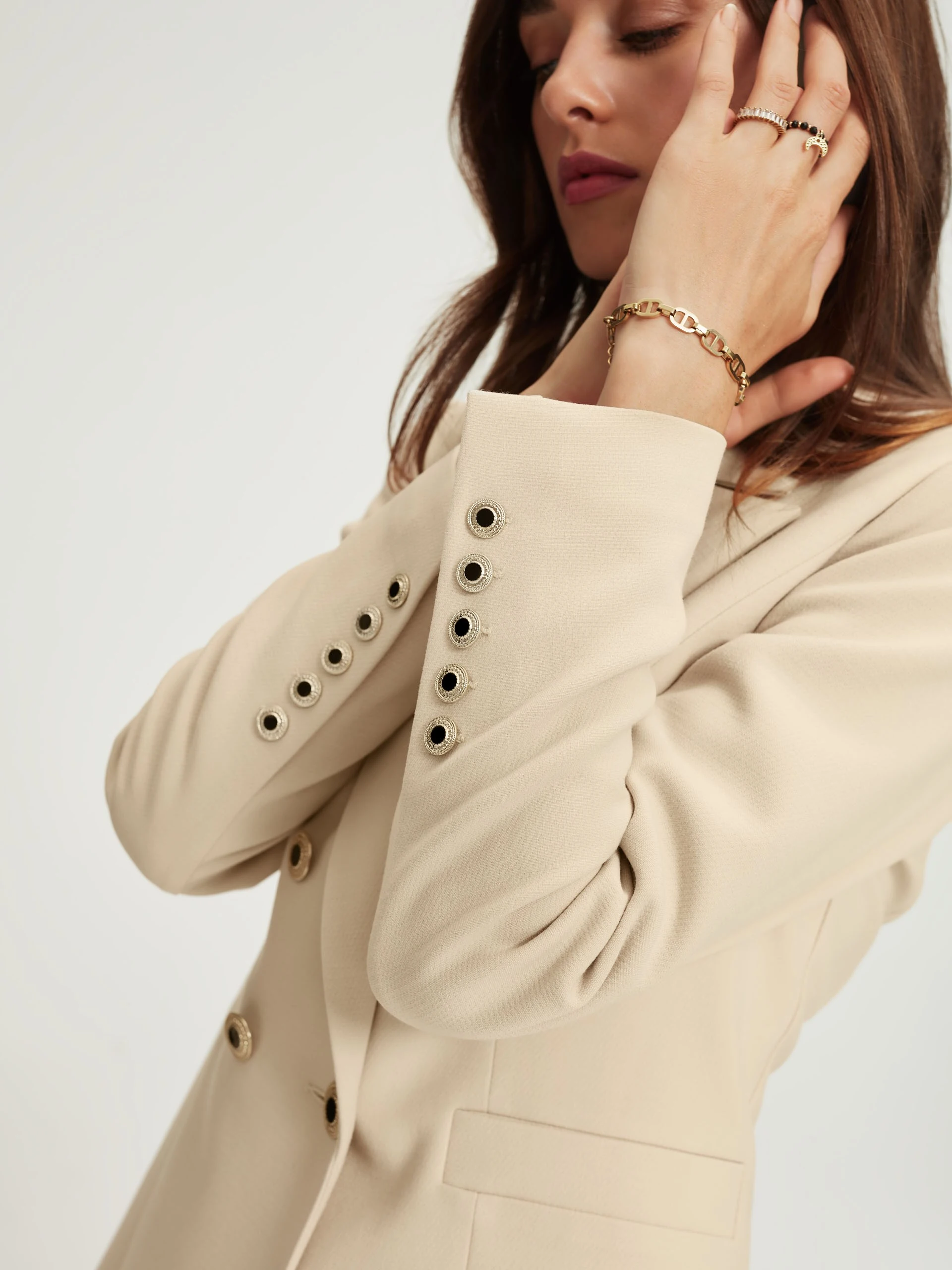 Blazer with decorative buttons