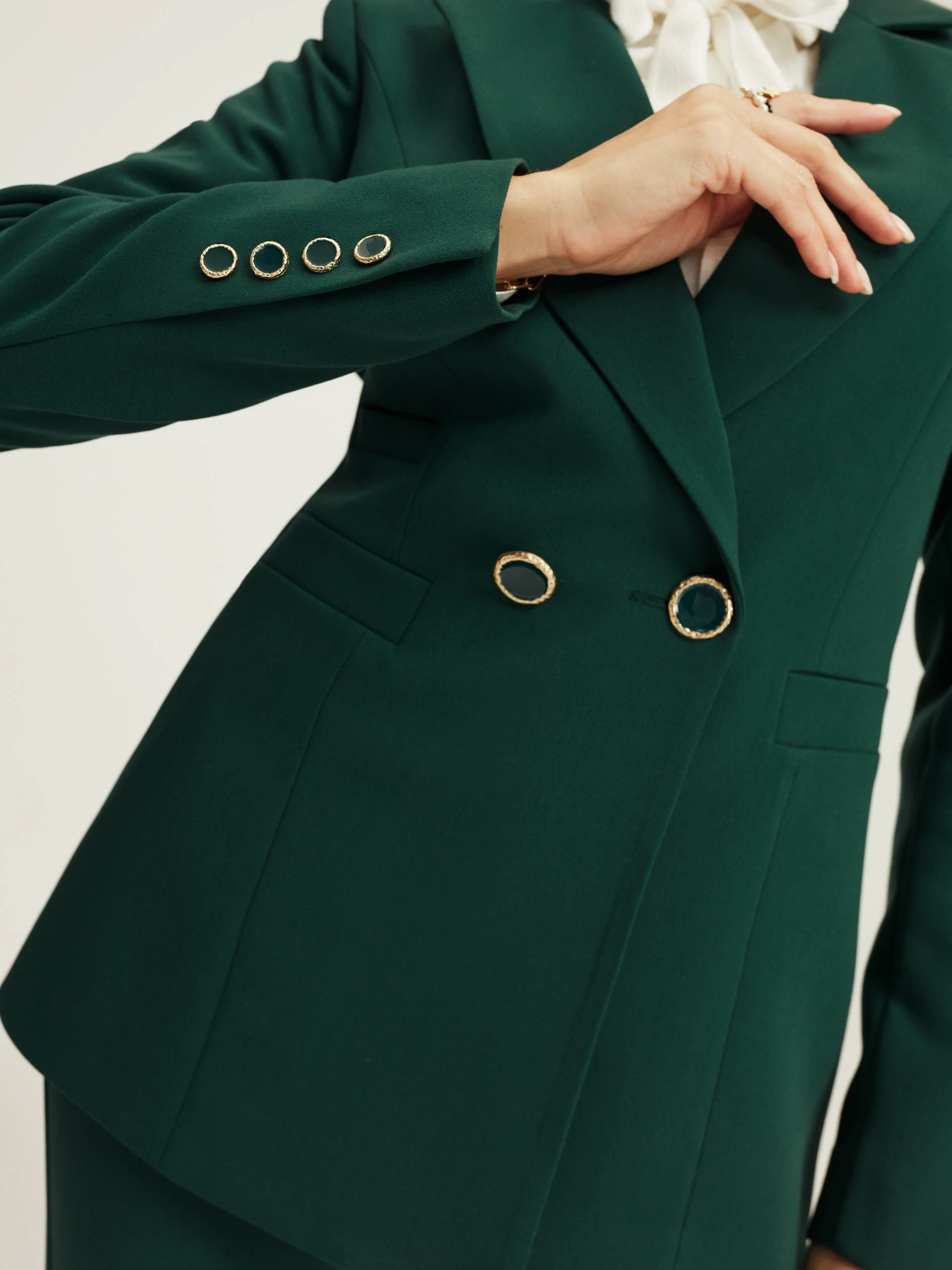Dark green double-breasted jacket