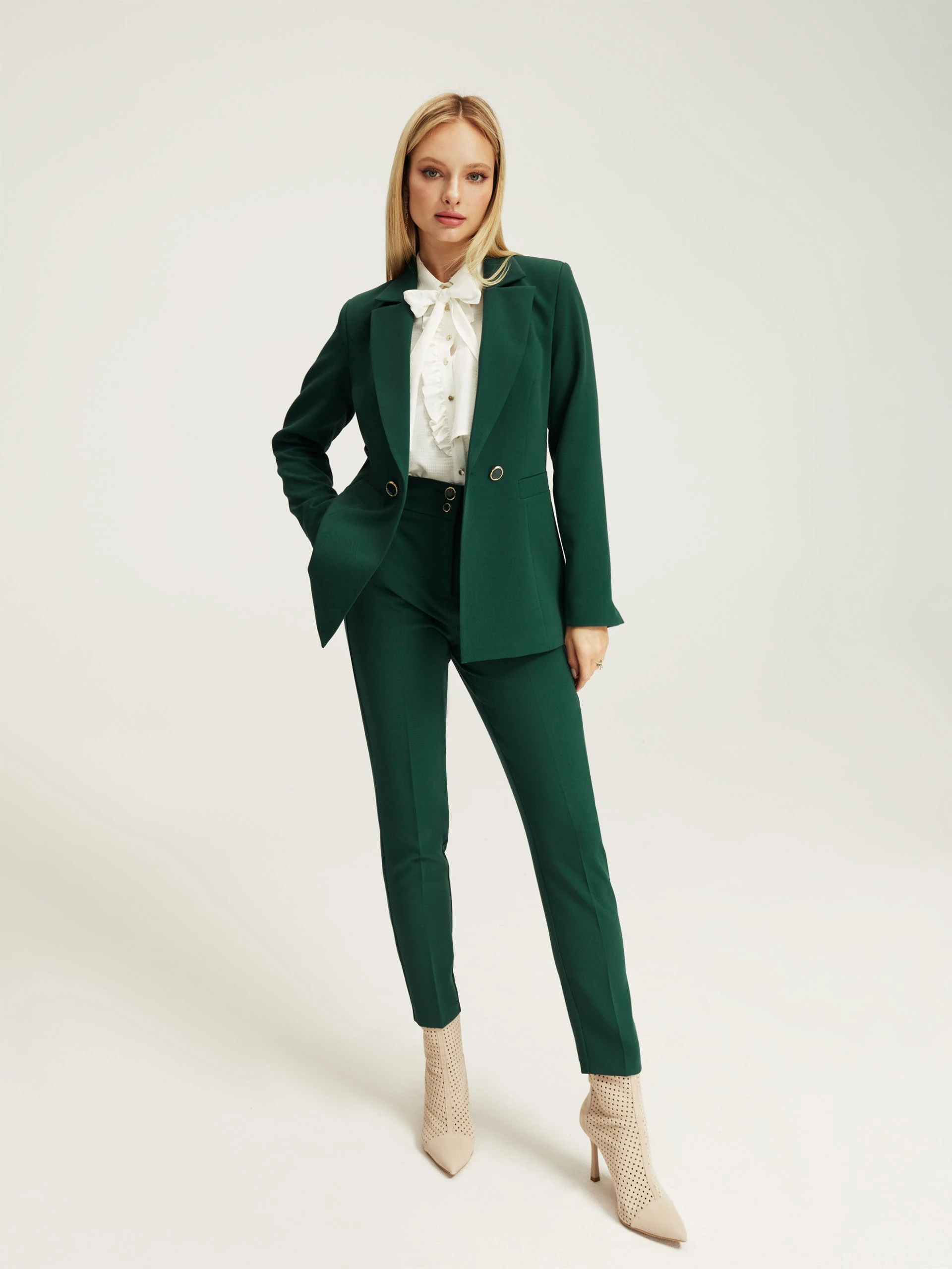 Dark green double-breasted jacket