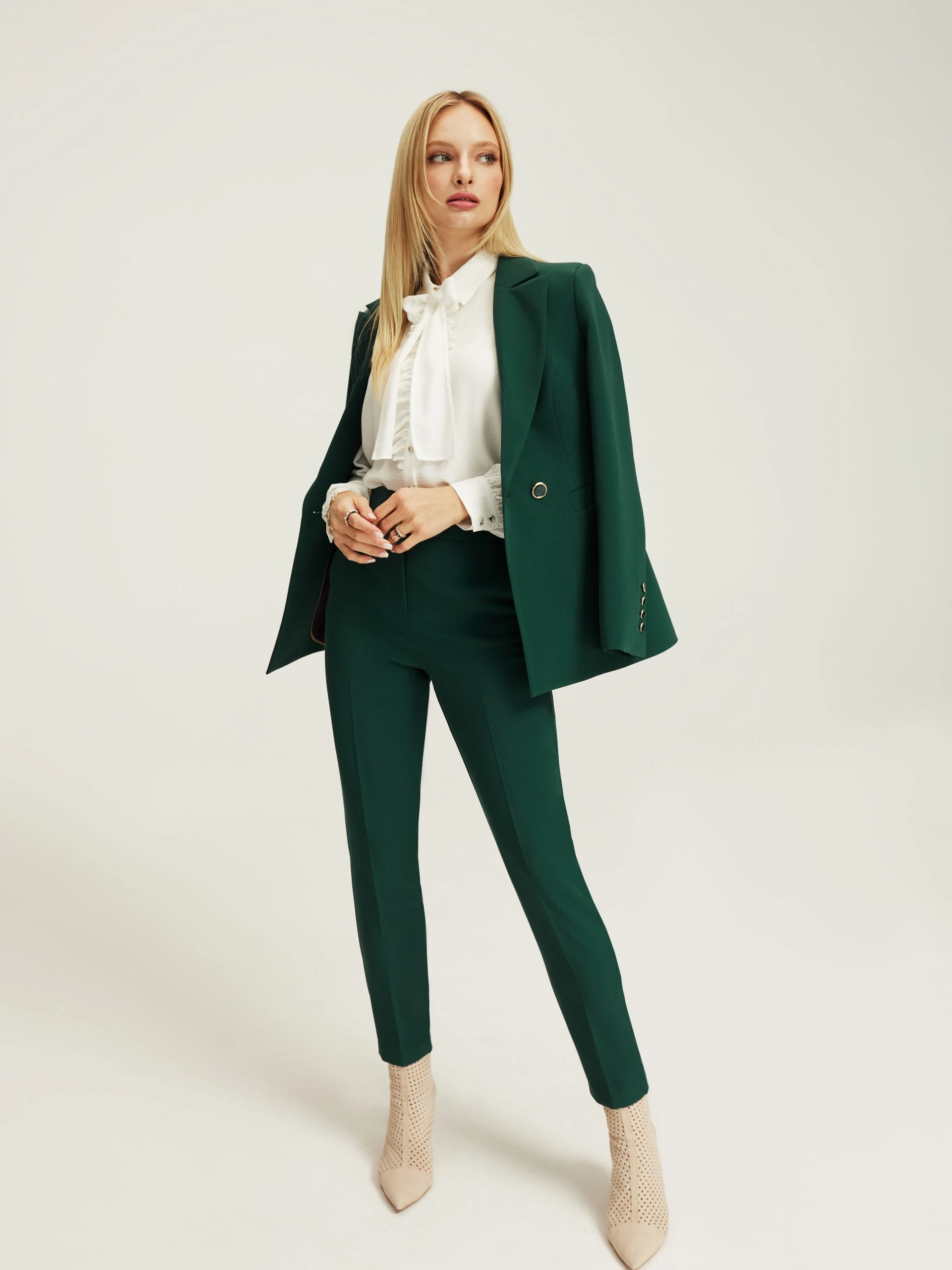 Dark green double-breasted jacket