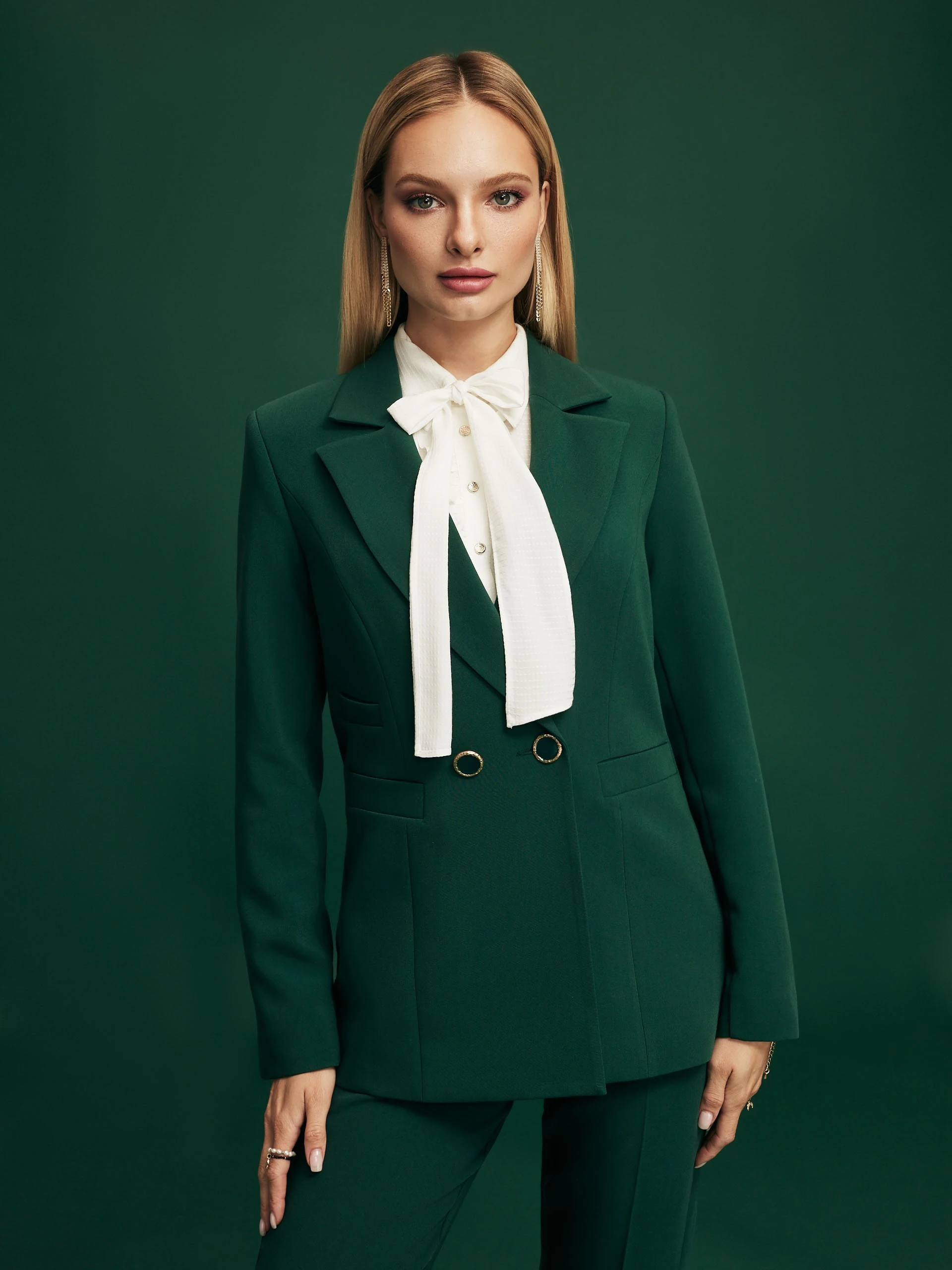 Dark green double-breasted jacket
