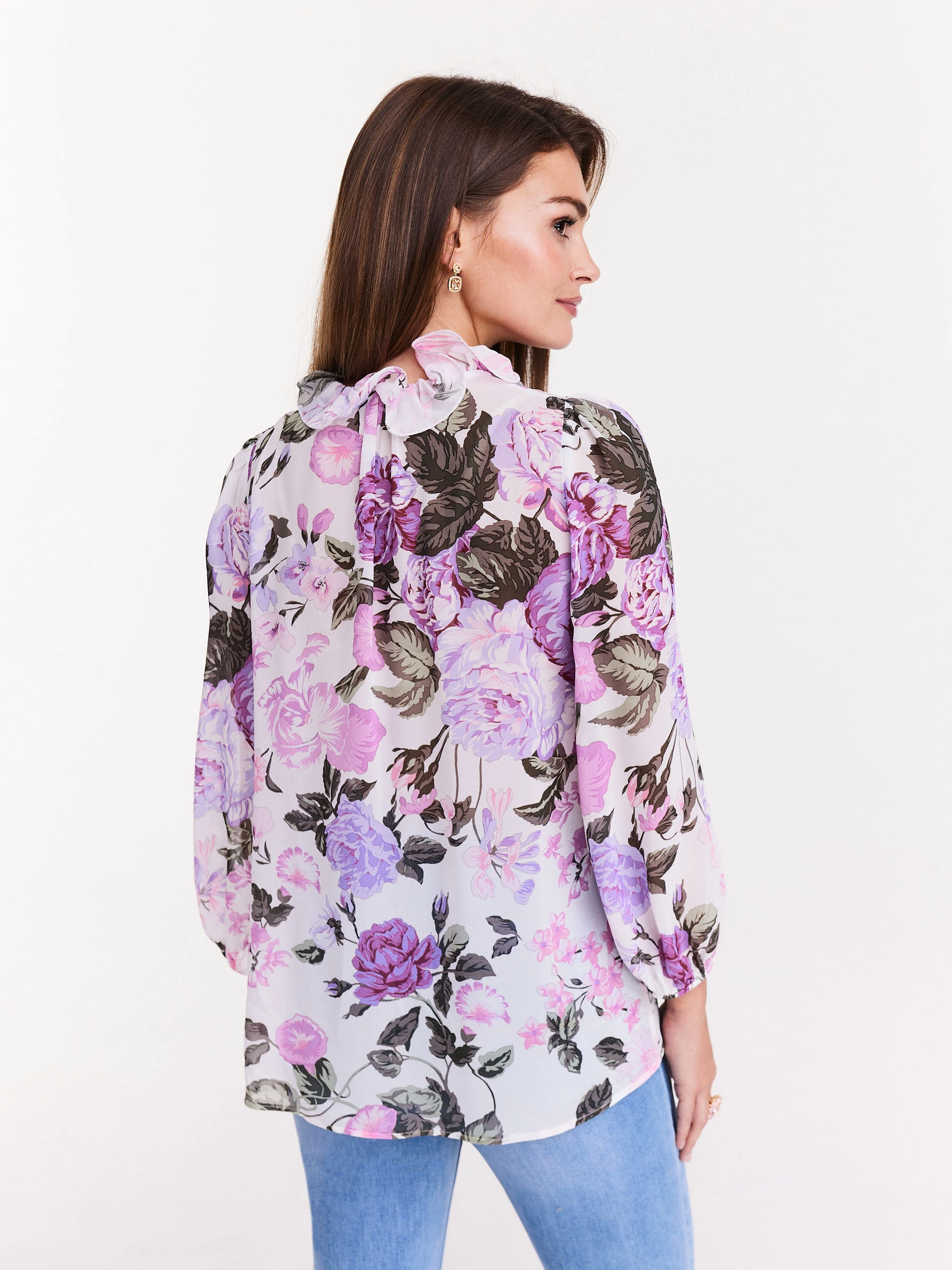 Romantic viscose floral shirt