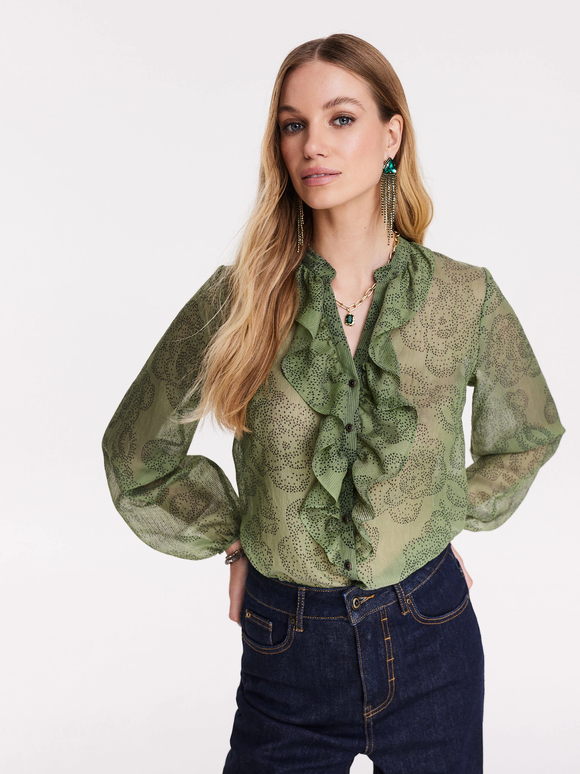 Original green shirt with applique