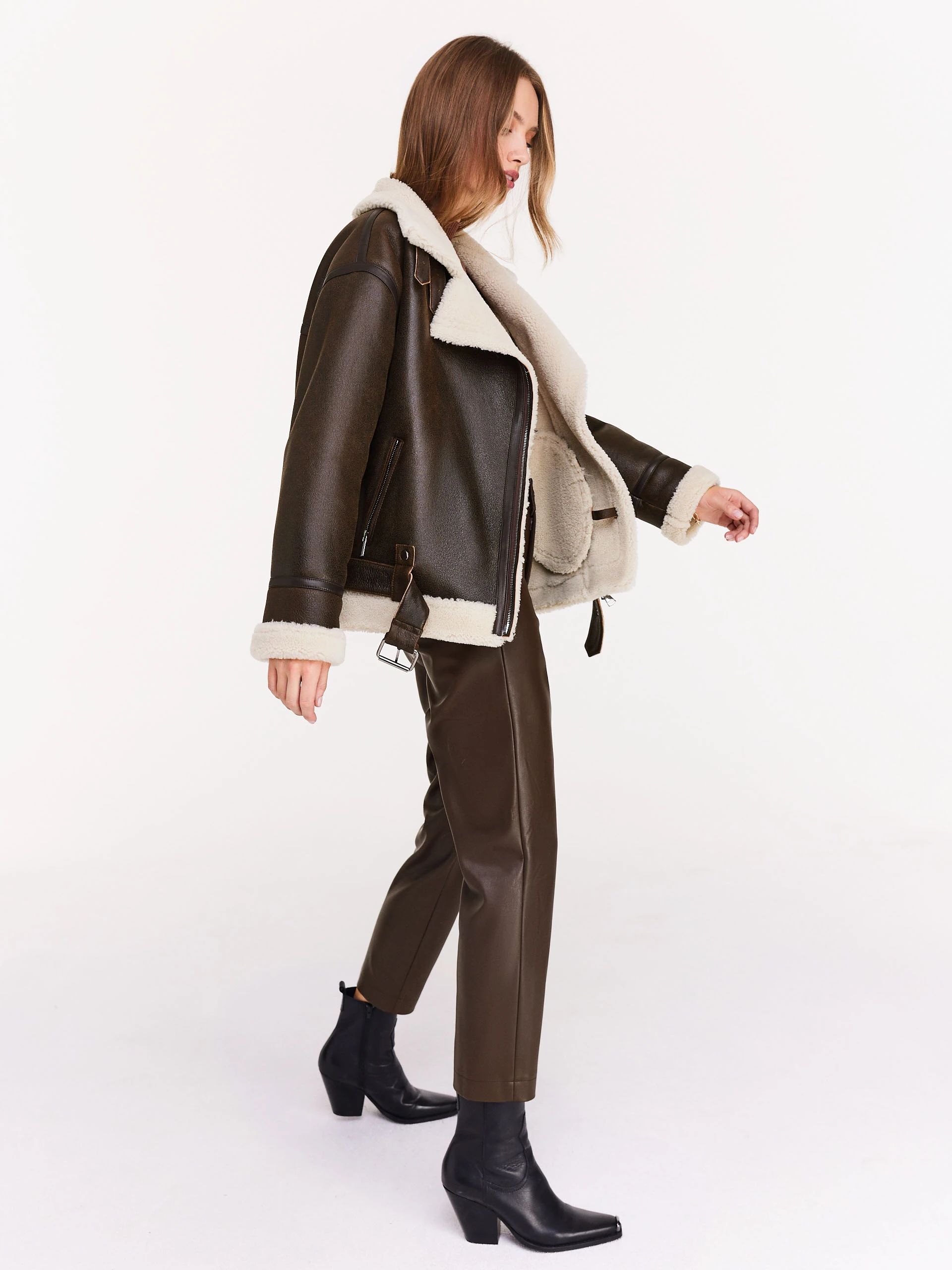 Leather pilot jacket-Taranko
