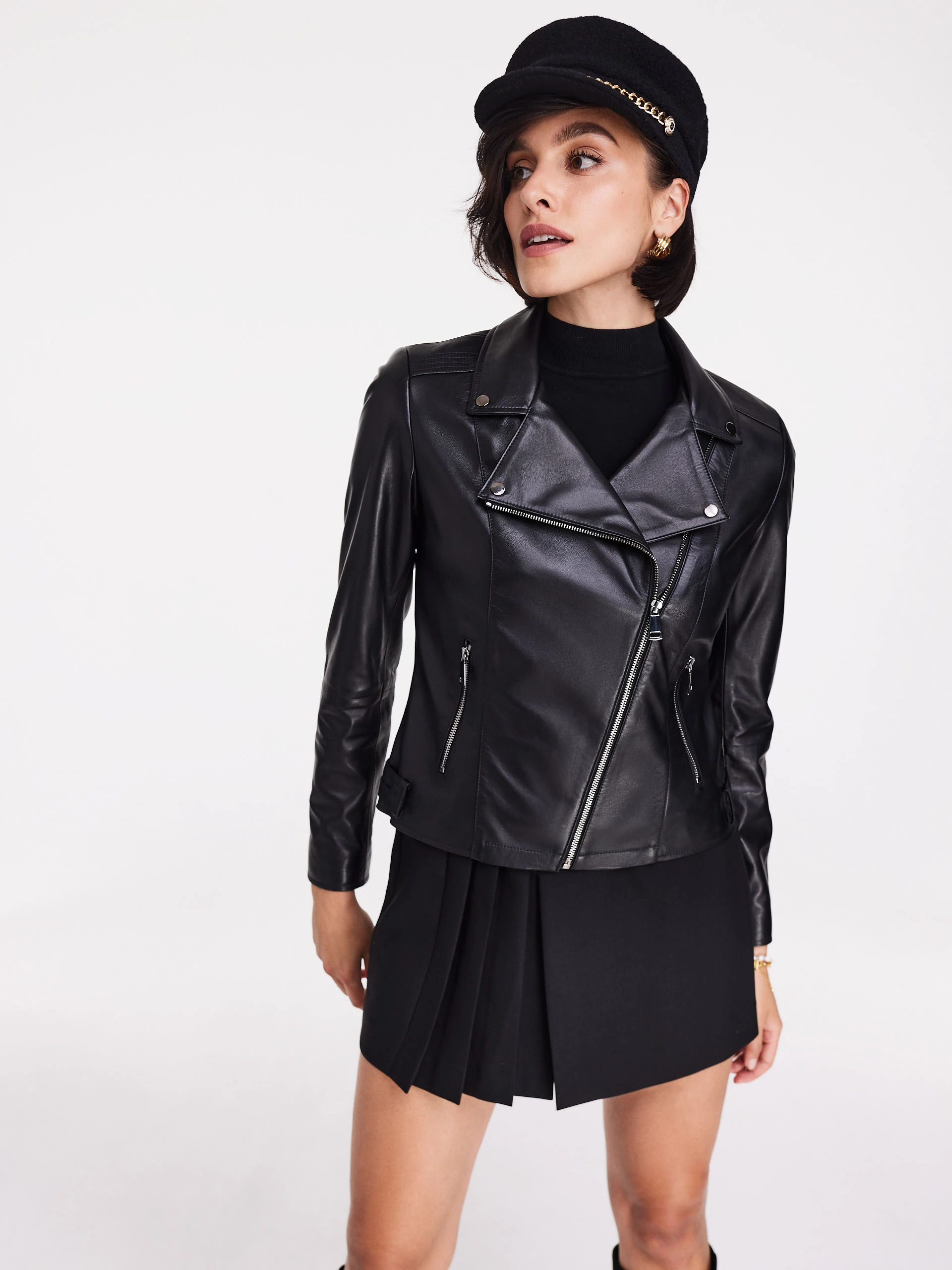 Slim-fit ramoneskin jacket