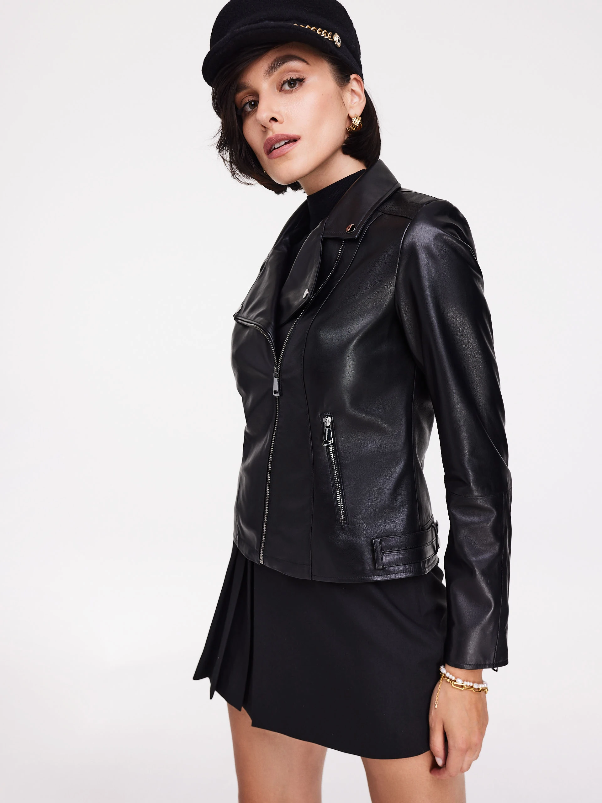 Slim-fit ramoneskin jacket