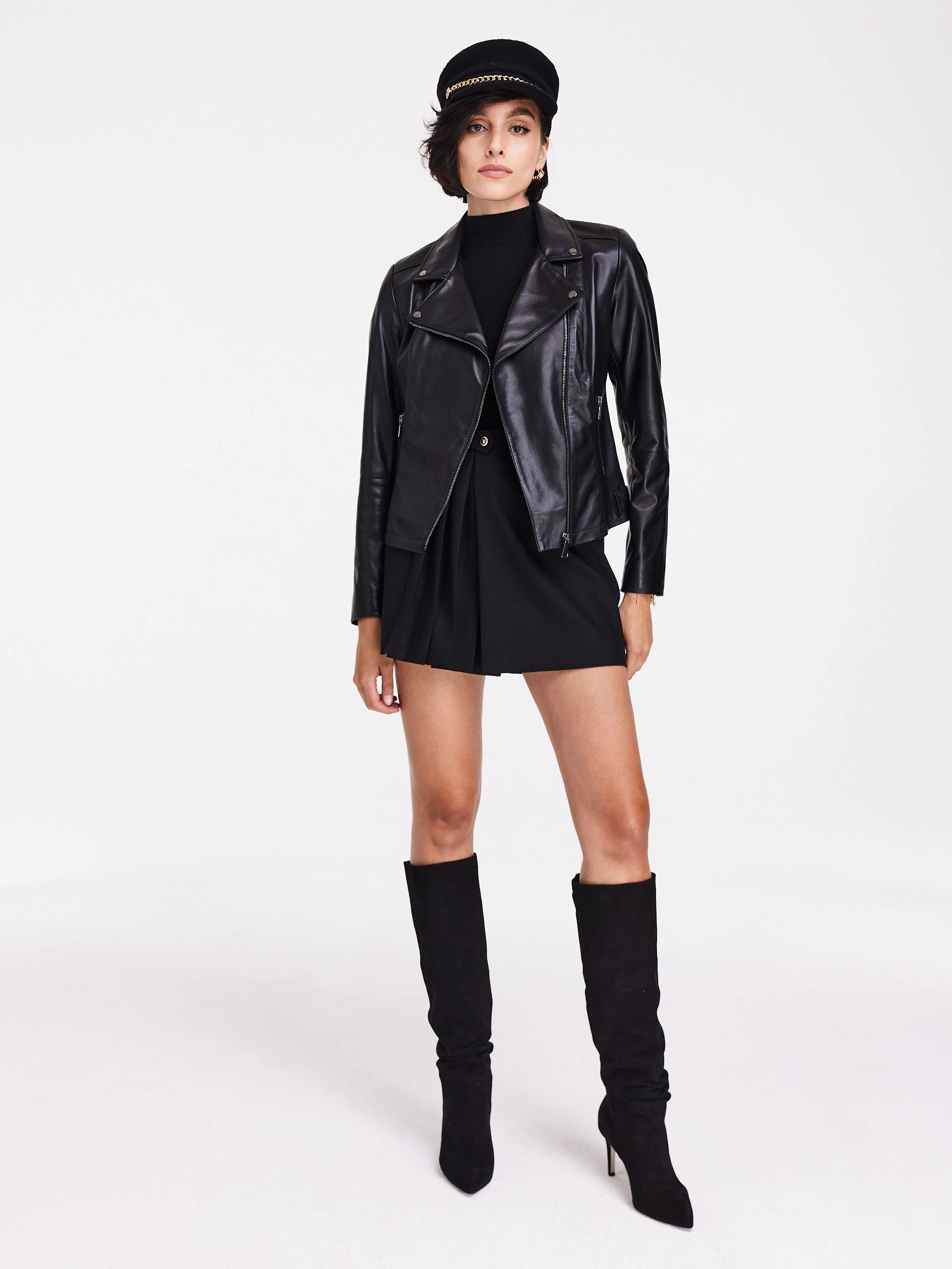 Slim-fit ramoneskin jacket