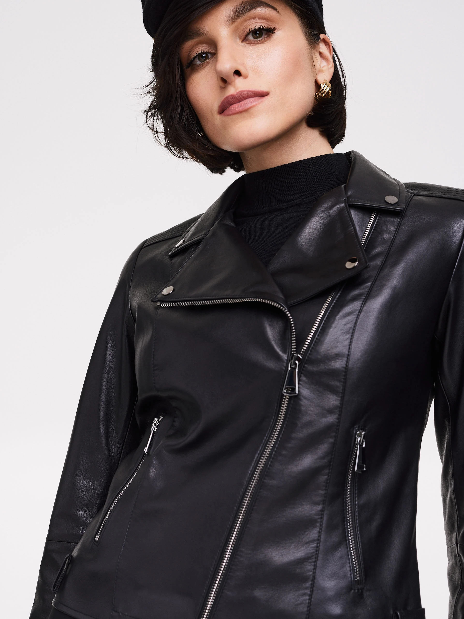Slim-fit ramoneskin jacket