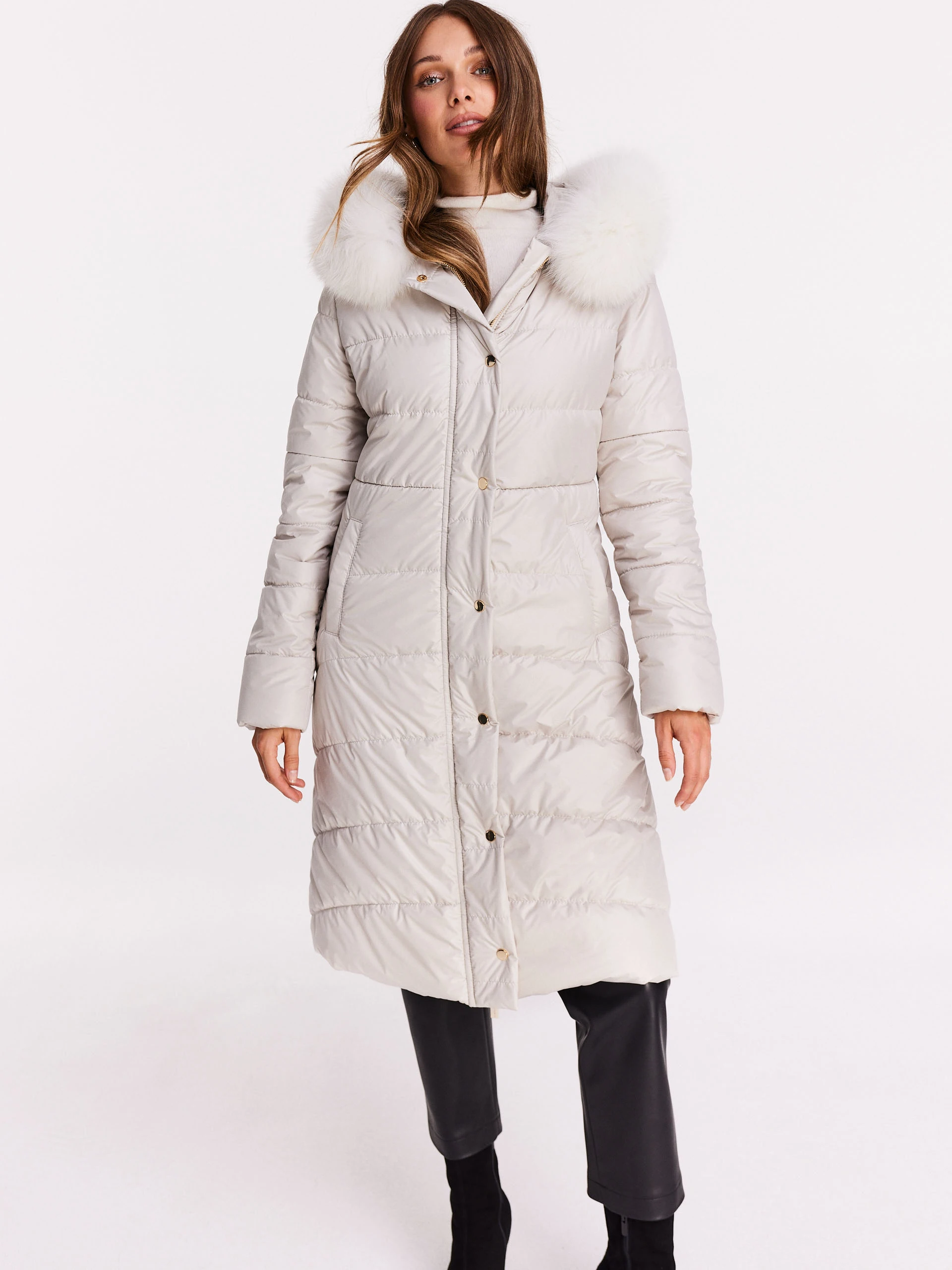 Long quilted coat