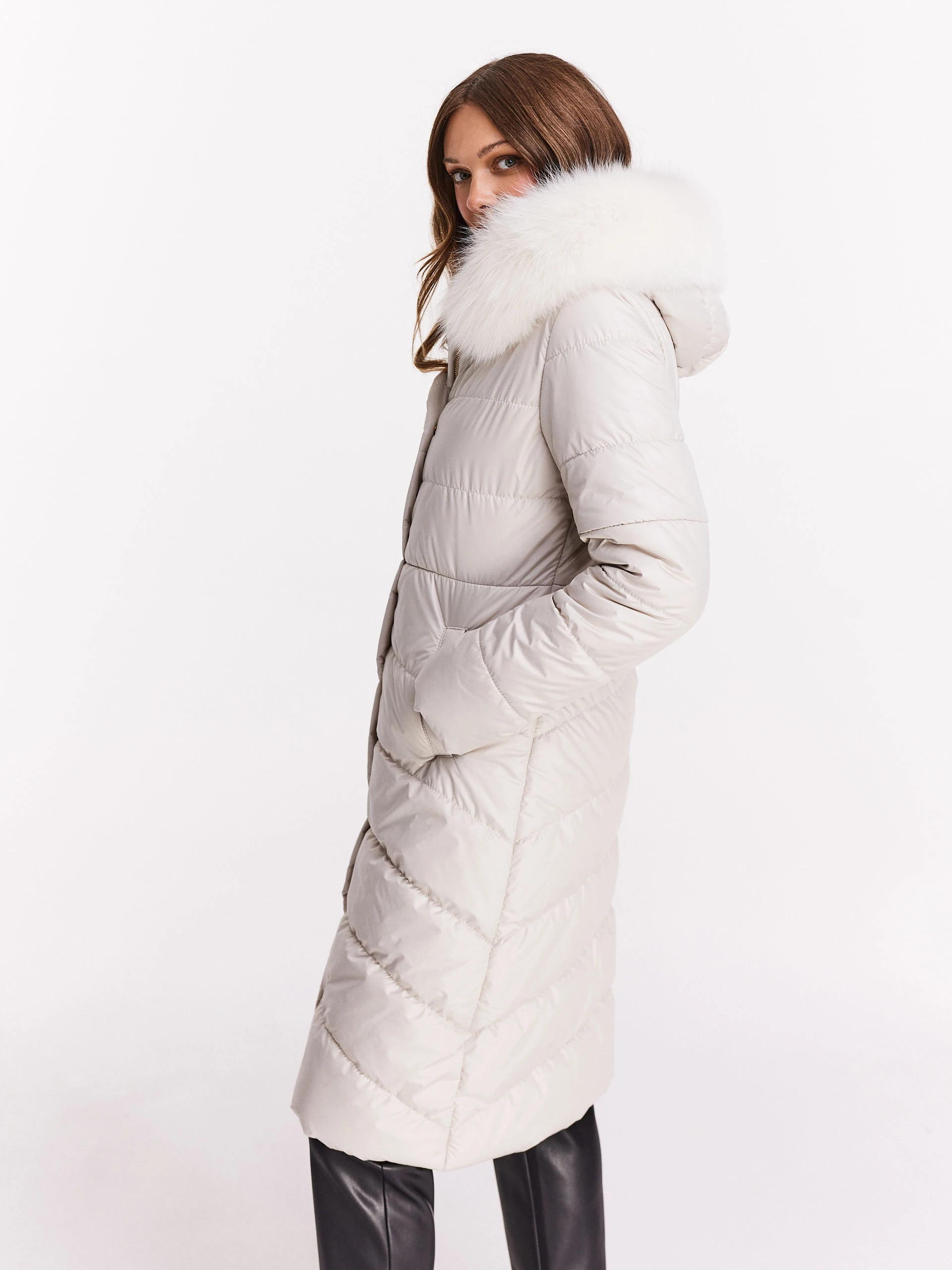 Long quilted coat