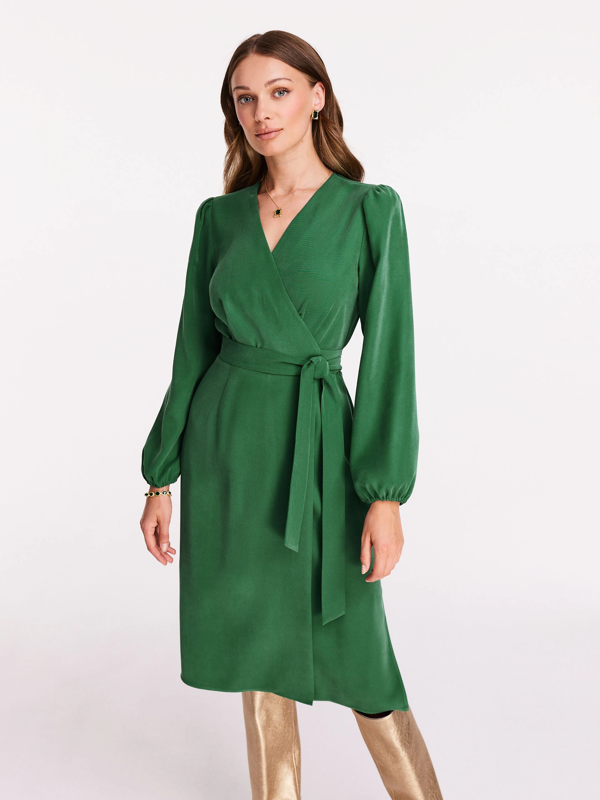 Green envelope dress