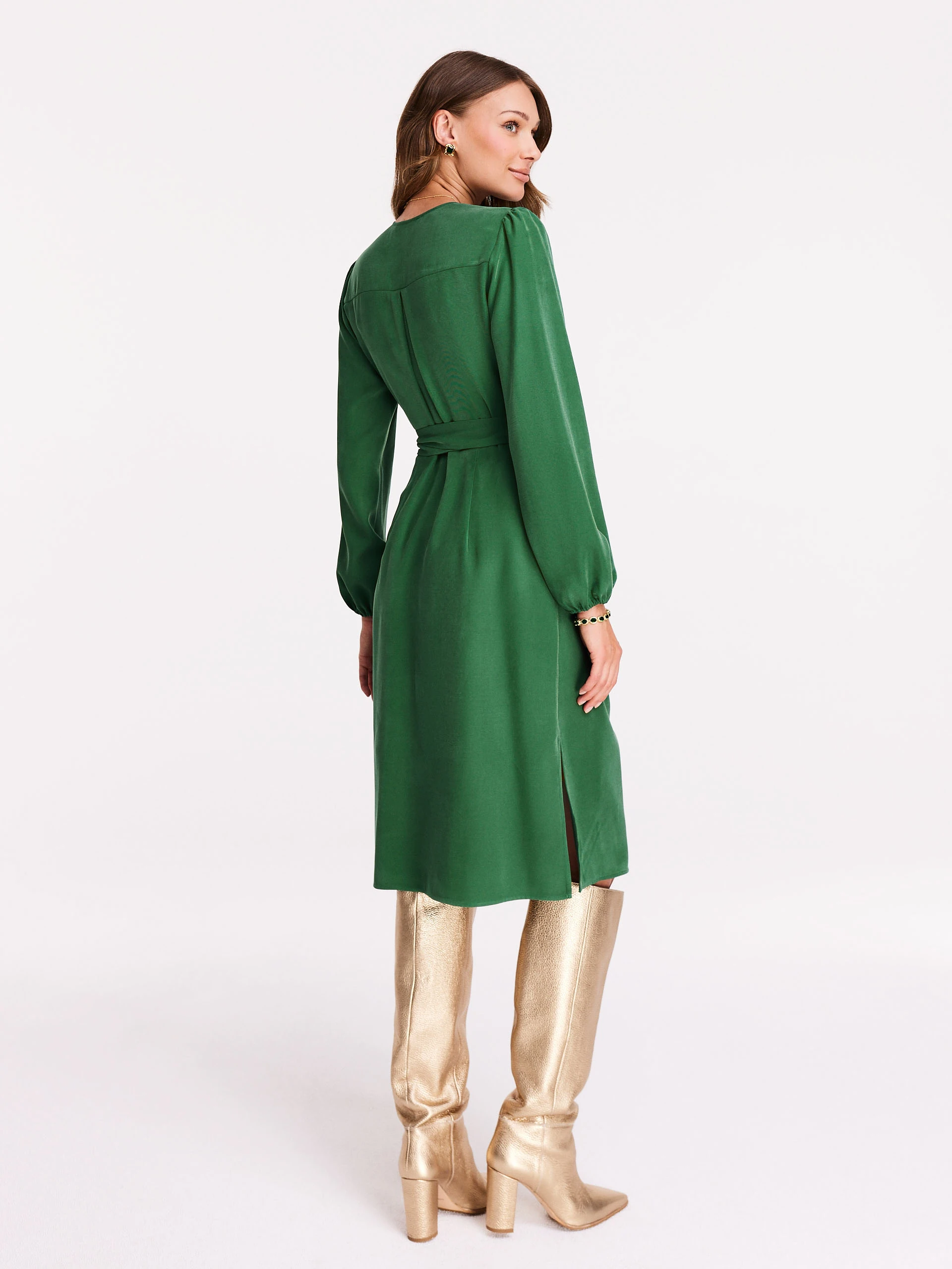 Green envelope dress