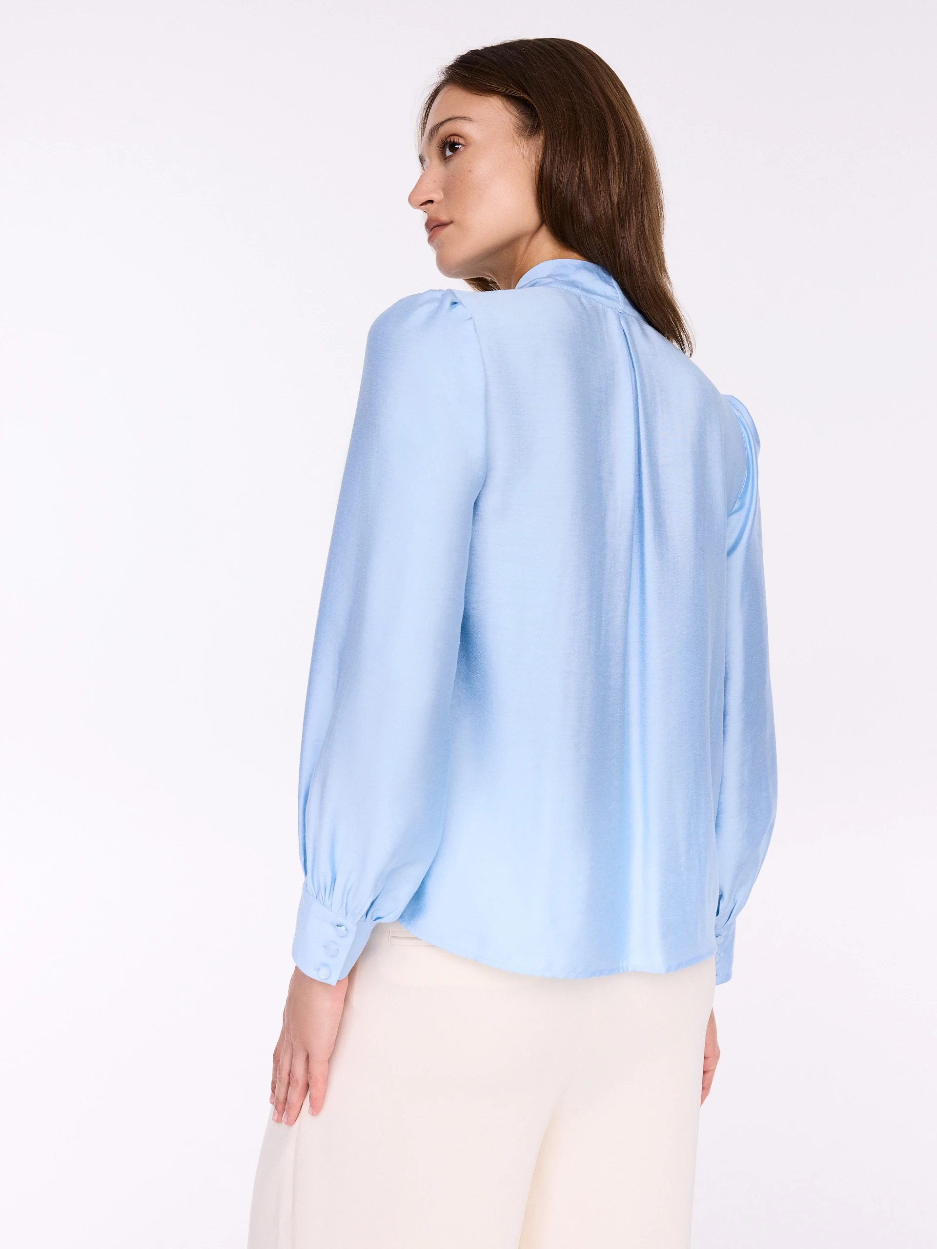 Elegant blue shirt with ties