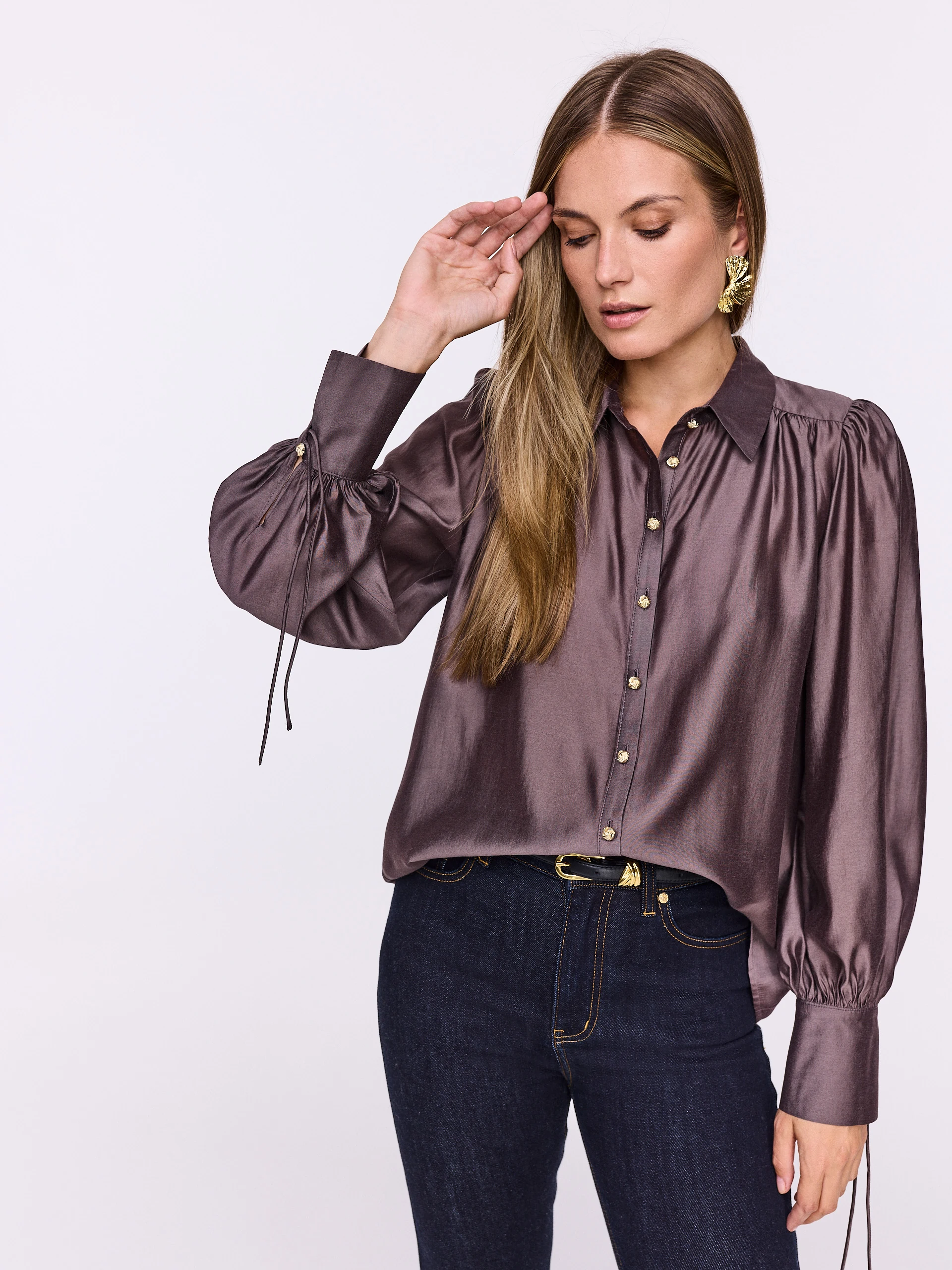 Chocolate lyocell shirt