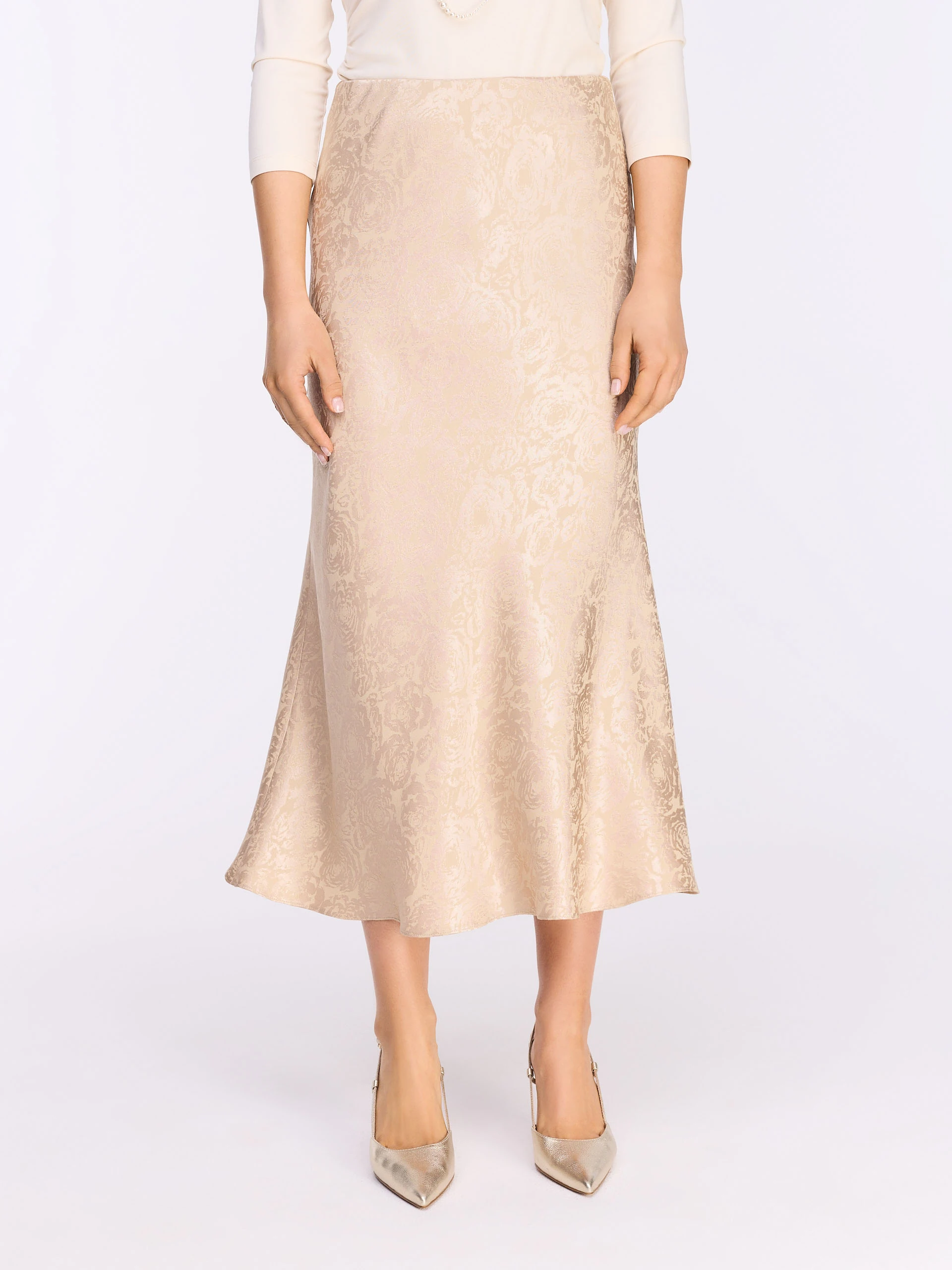 Midi skirt with jacquard pattern