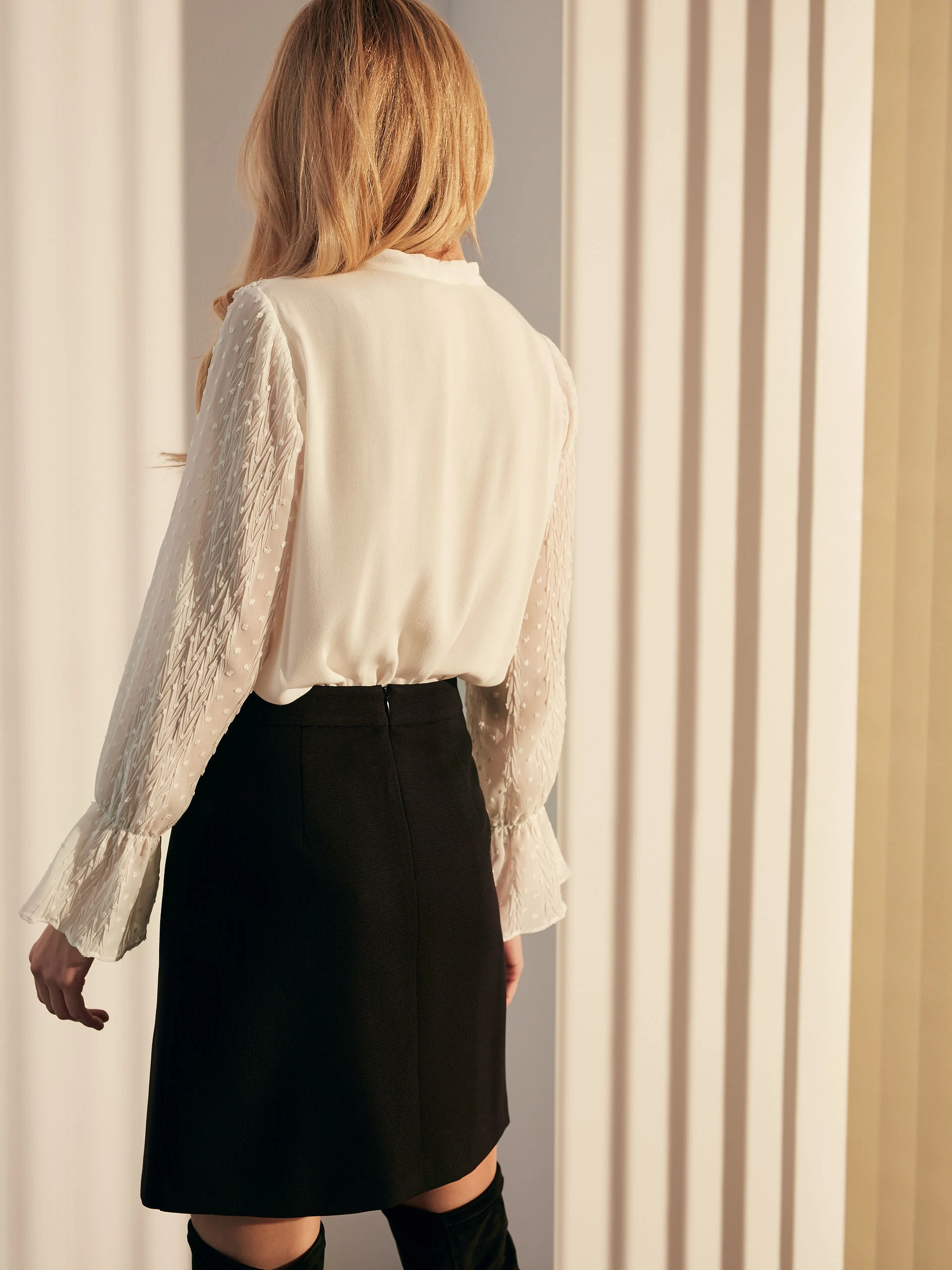 TRAPEZE SKIRT WITH CUT-OUTS