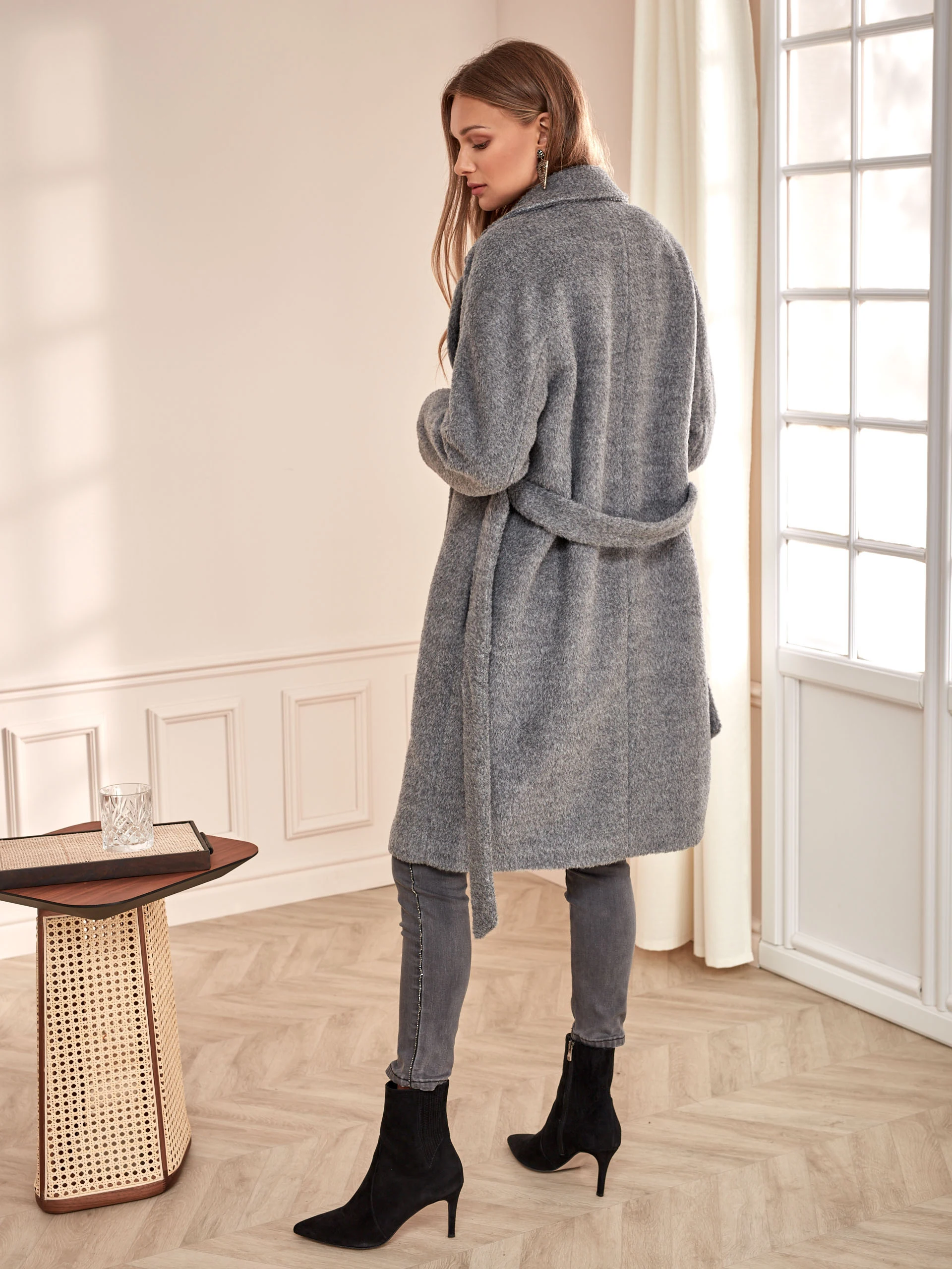 GRAY ALPACA COAT