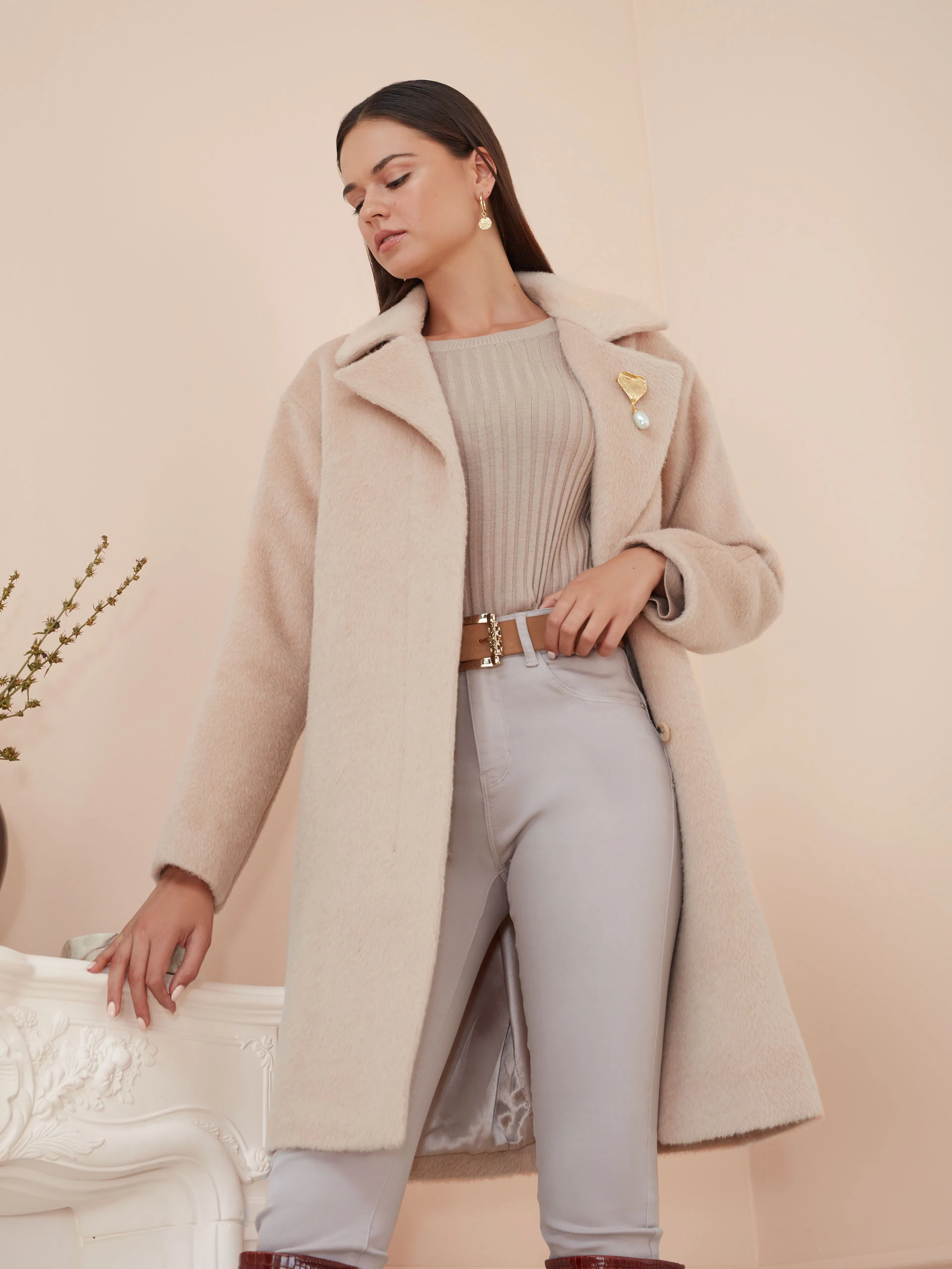 CLASSIC WOOL COAT WITH ALPACA