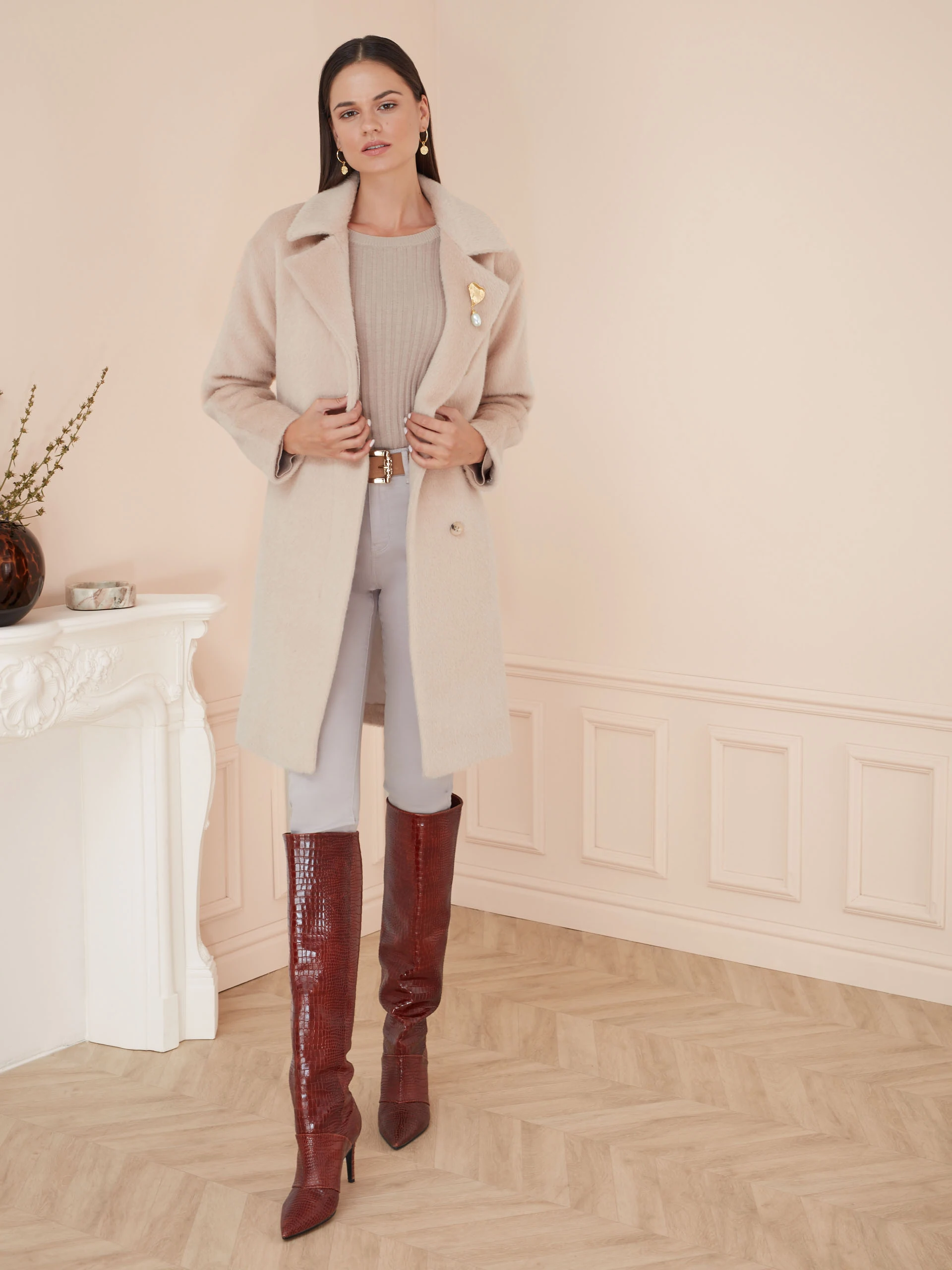 CLASSIC WOOL COAT WITH ALPACA