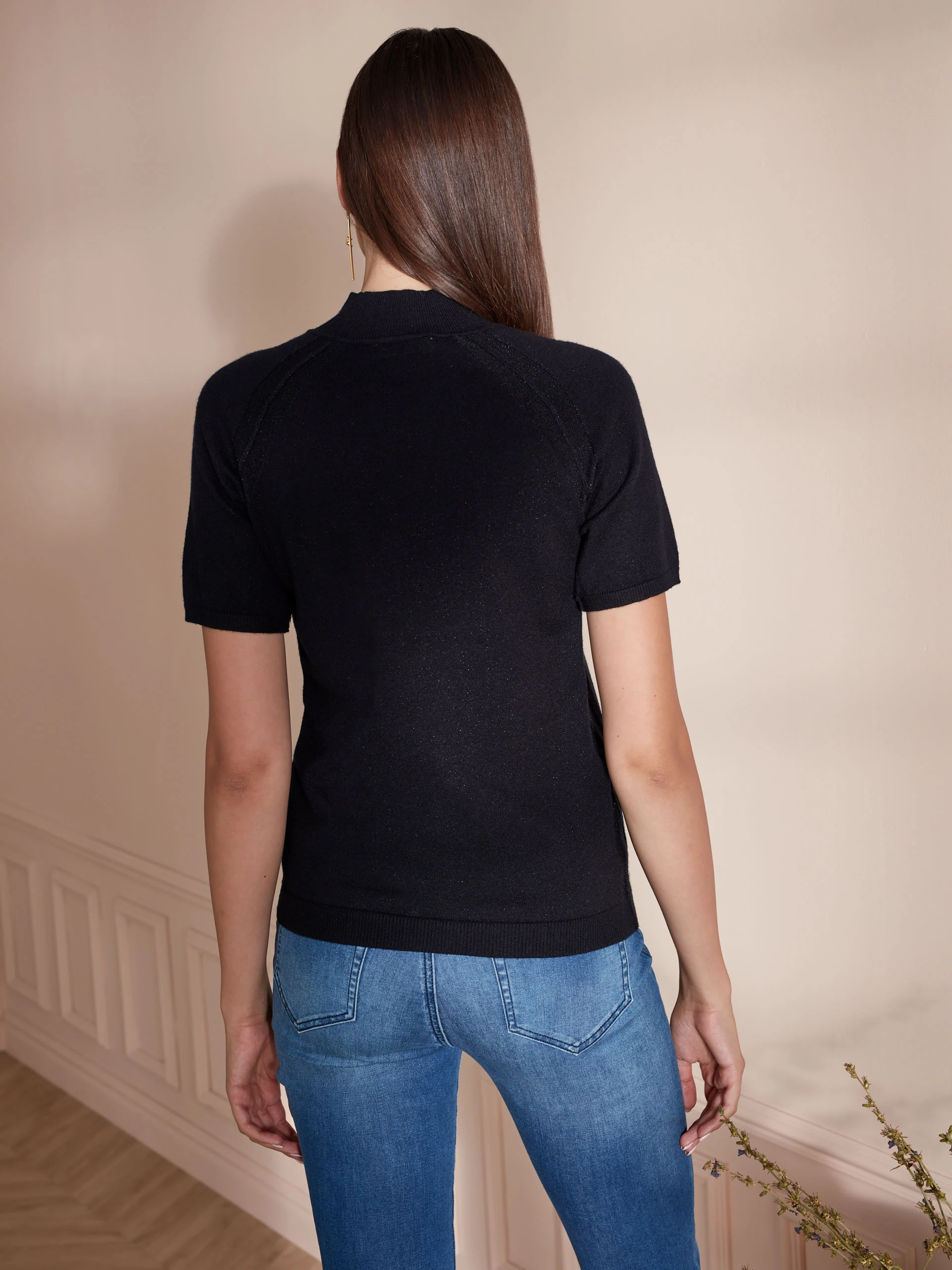 SHORT SLEEVE SWEATER
