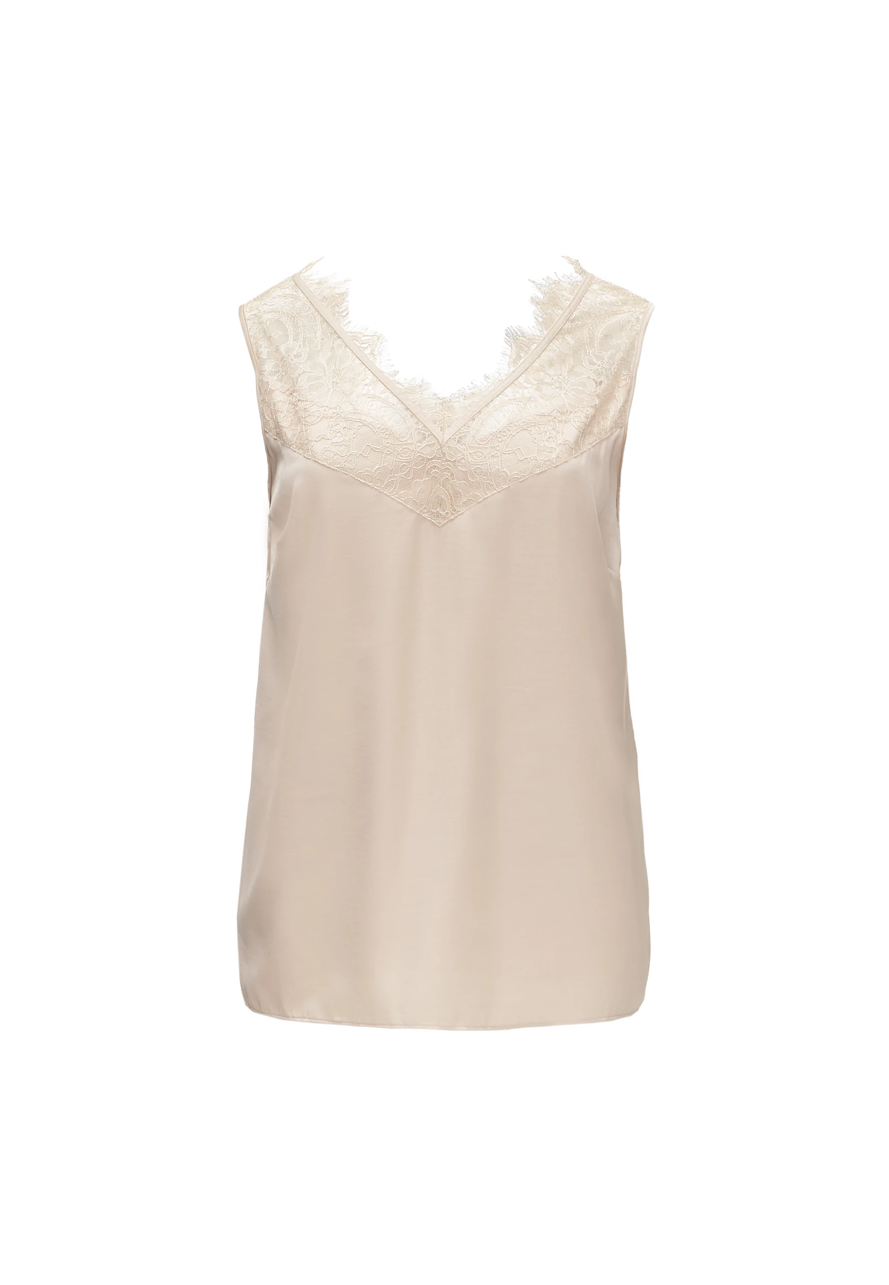 BEIGE SATIN TOP