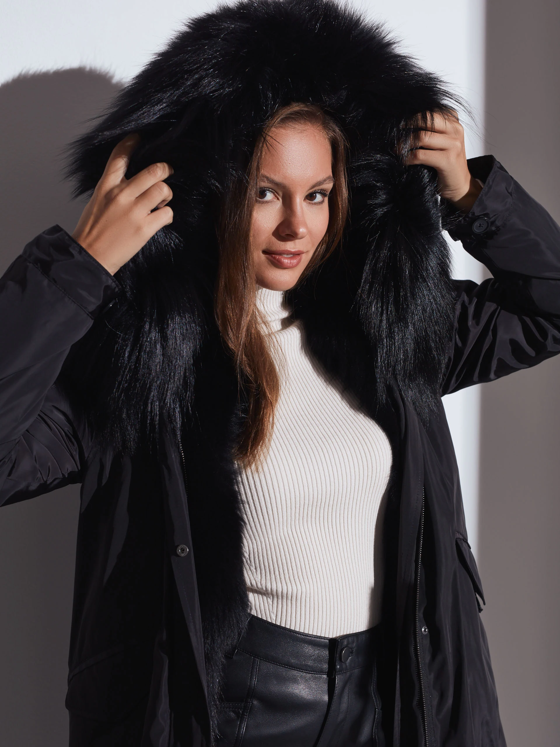 BLACK JACKET WITH HOOD