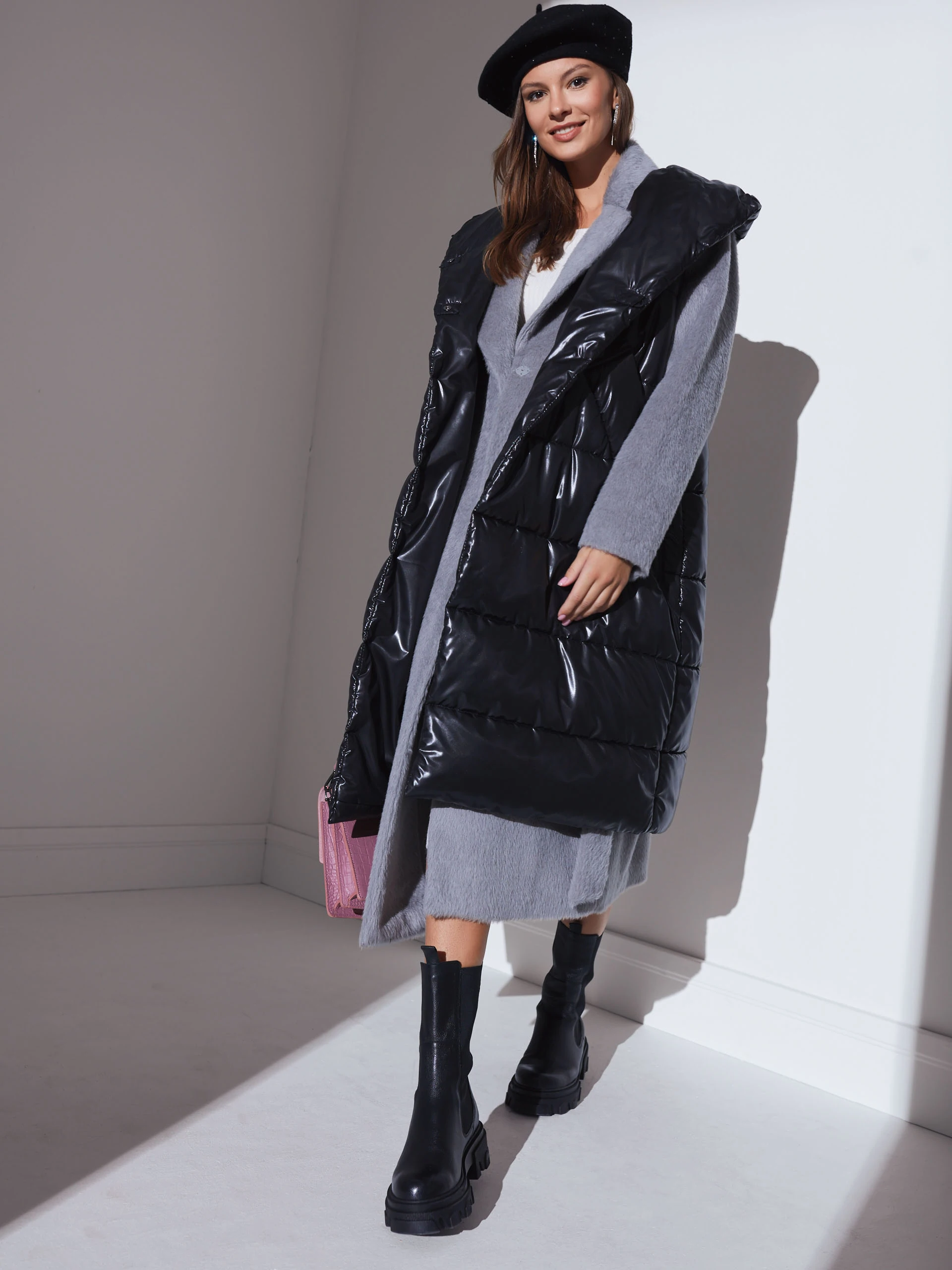 BLACK VEST WITH HOOD